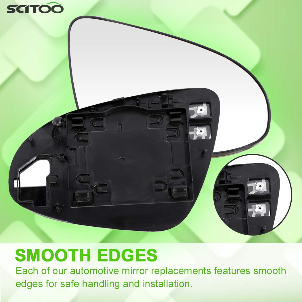 SCITOO Side View Mirror Passenger Side Glass fit for 2012-2015 2017 for Toyota Camry 2015 Corolla 2014-2017 for Yaris Heated Chr
