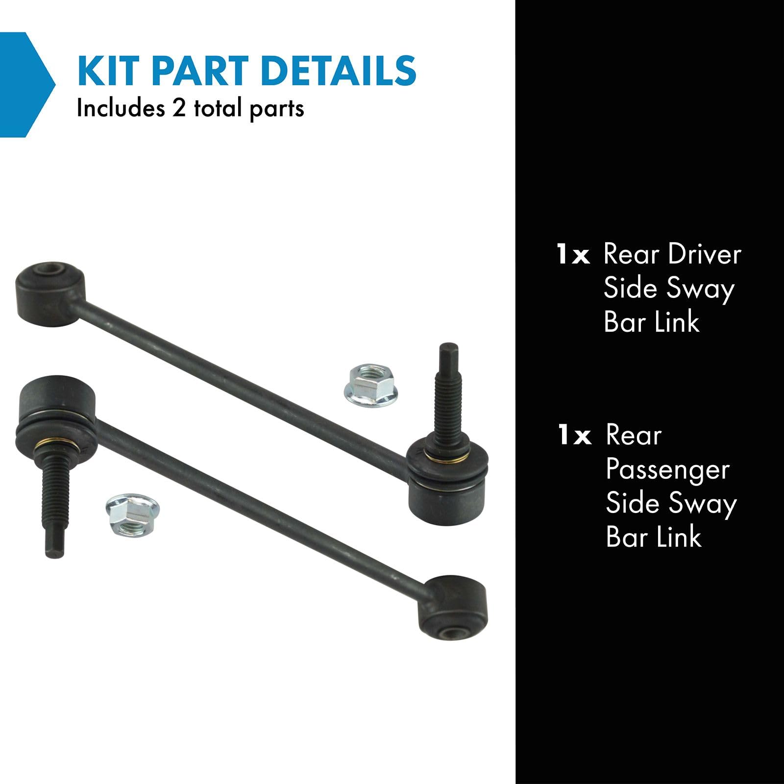 Trq Rear Sway Bar Stabilizer Link Set Compatible With 2009-2010 Dodge Ram 1500 2011-2018 Ram 1500 2019-2020 1500 Classic