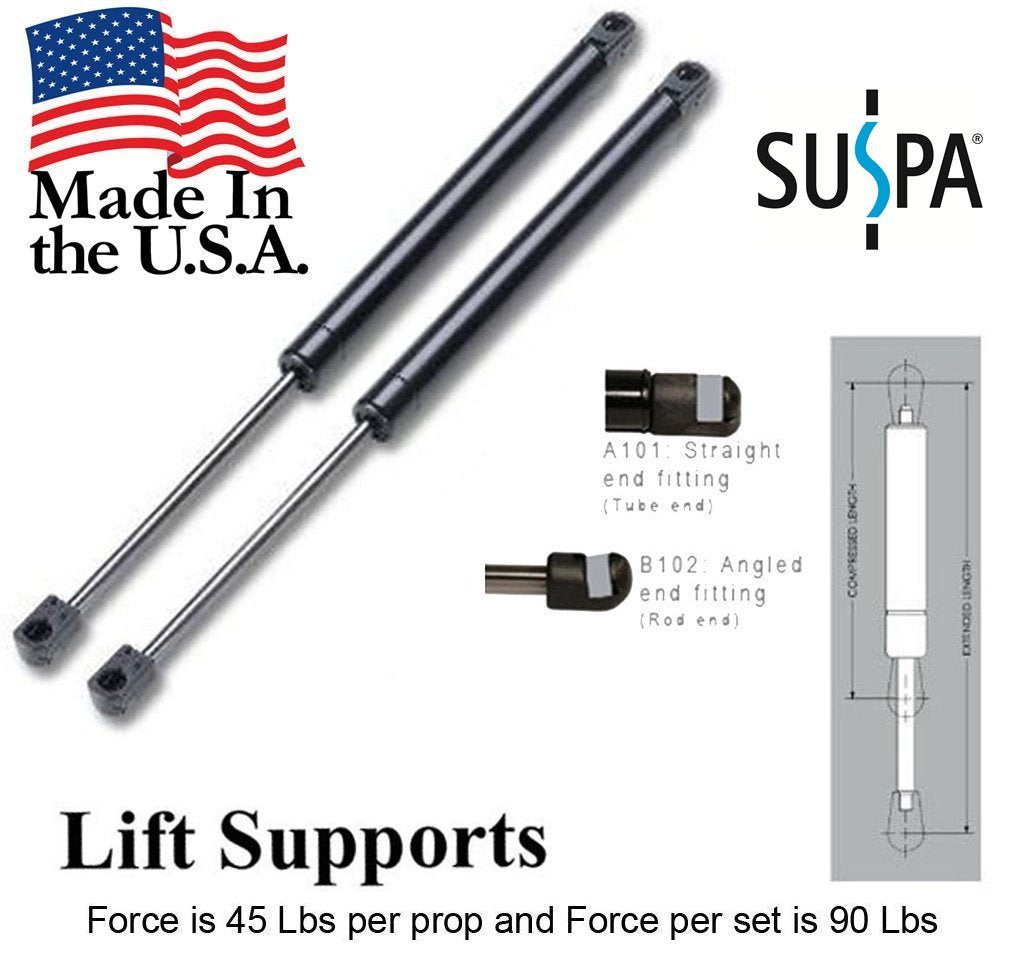 SUSPA 16 Spring Strut Prop Shock C16-19567 - One Pair - 45 LB Force Per Strut and 90 LB Per Pair - Made in USA