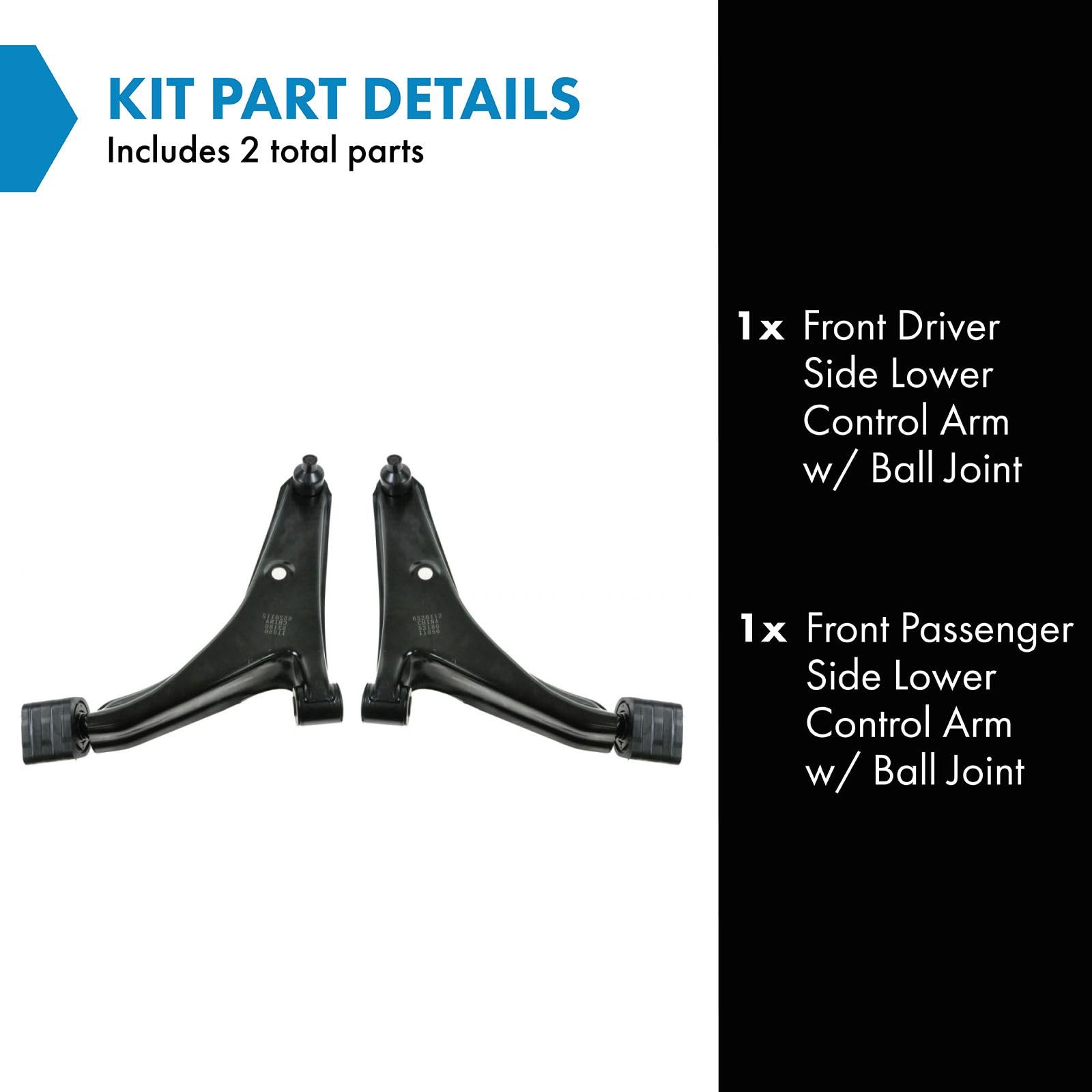 Trq Front Lower Control Arm With Ball Joint Set Compatible With 1998-2001 Chevrolet Metro 1995-1997 Geo 1995-2001 Suzuki Swift S