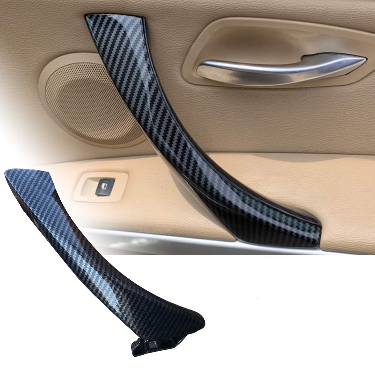 Moonlinks Compatible with BMW 3 Series E90 E91 E92 E93 Carbon Fiber Door Handle,Right Front/Rear Passenger Side Door Handle Cove