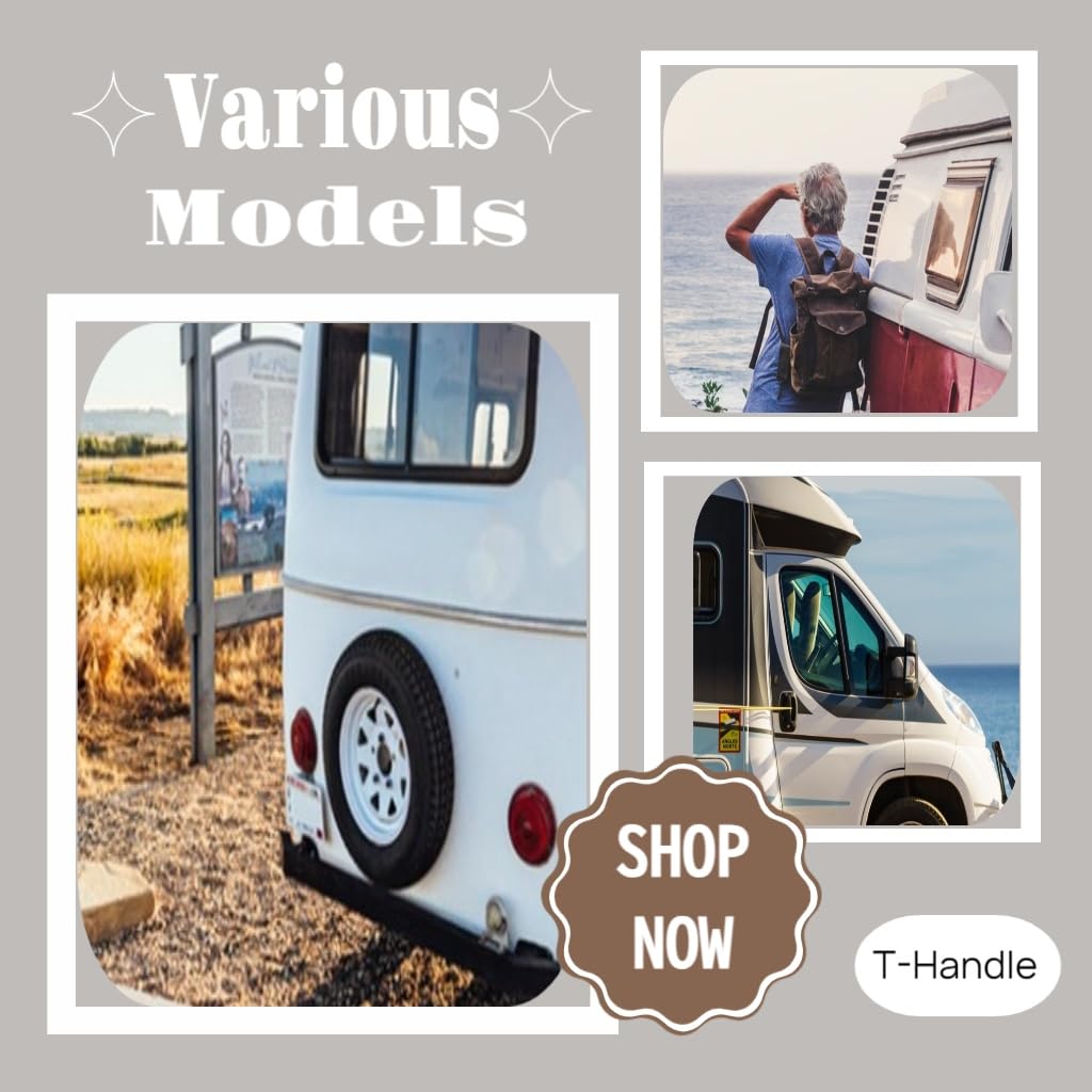 Ojeemii 2PCS Truck Cap Locking T-Handle, Camper Shell Accessories, T-Handle Latch with Keyed Lock, Truck Camper Shell Lock, Key