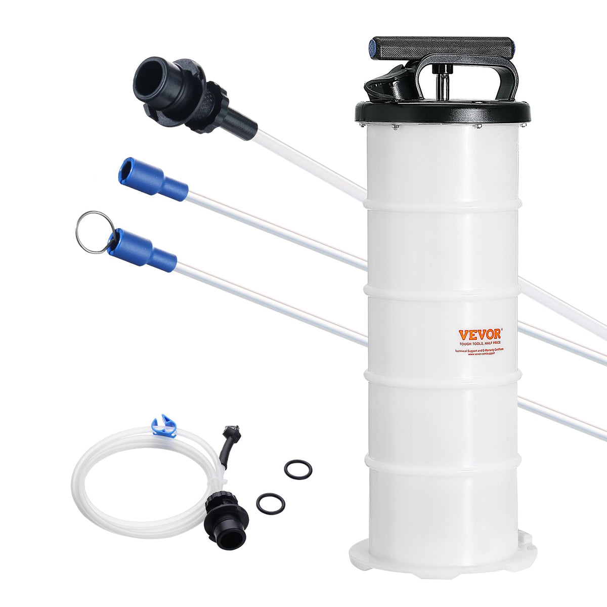 Vevor 6.5L Manual Fluid Extractor Pump, Oil Changer Vacuum Fluid Extractor, Oil Extractor Change Pump For Automotive, Oil Change & Fluid Change Tool With Dipstick And Suction Hose (6.5L)