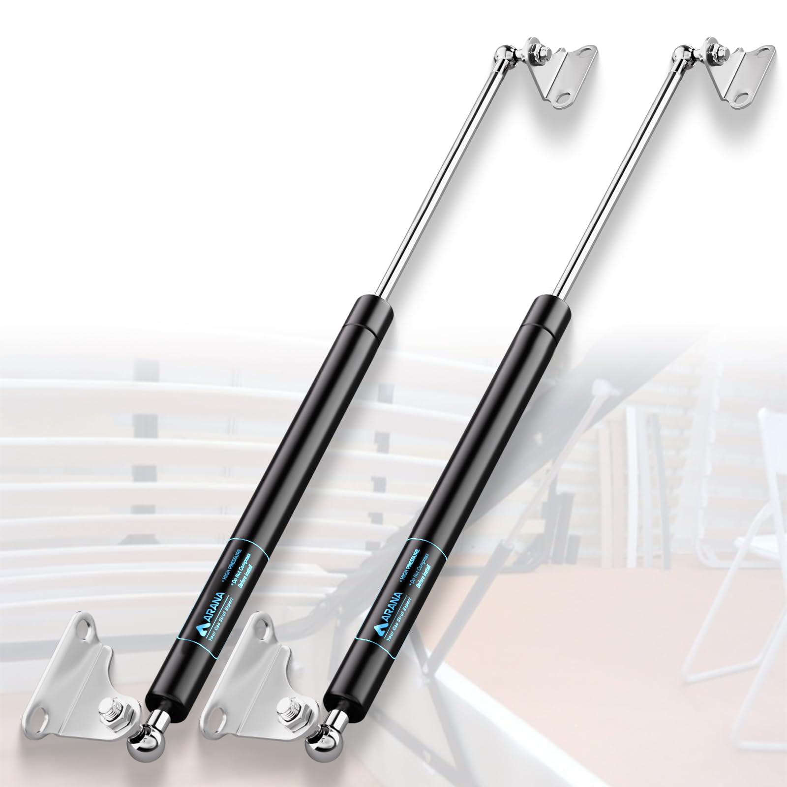 Arana 25 Inch 200 Lb Gas Prop Struts Shocks With L Mounting Brackets, 2 Pcs 25 '' 889 N Lift-Support Gas Springs For Heavy Duty