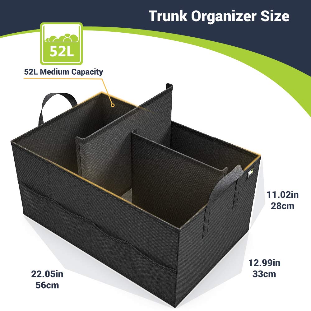 Miu Color Trunk Organizer For Car, Car Organizer, 8 Mesh Pockets Trunk Organizer For Suv, Non-Slip Bottom, Storage Organizer For