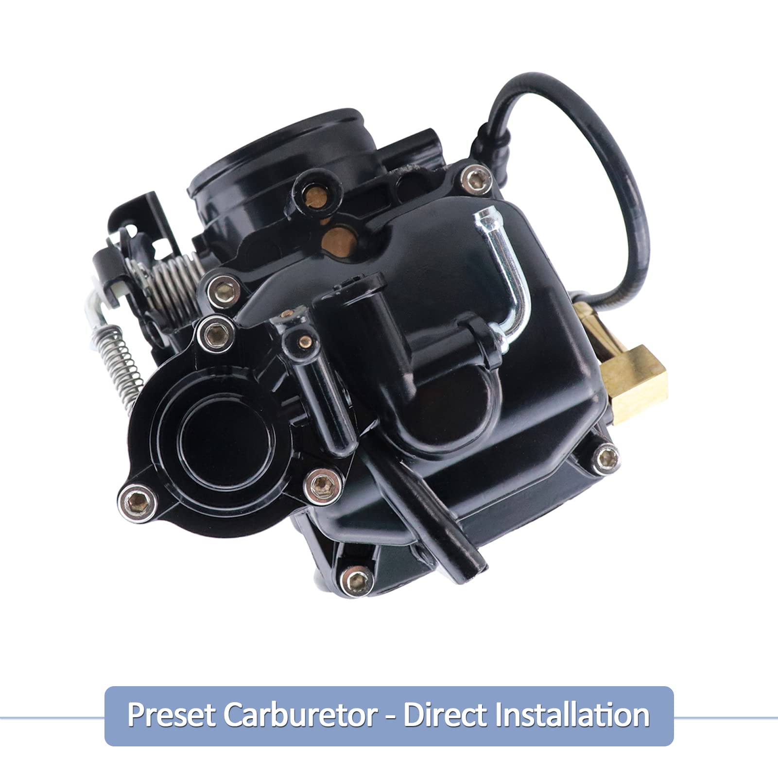 SVKZGFZ CV40 Carburetor with Choke Cable for Harley Davidson Sportster XL 883 1200 Softail Dyna Road King - Silver Cover