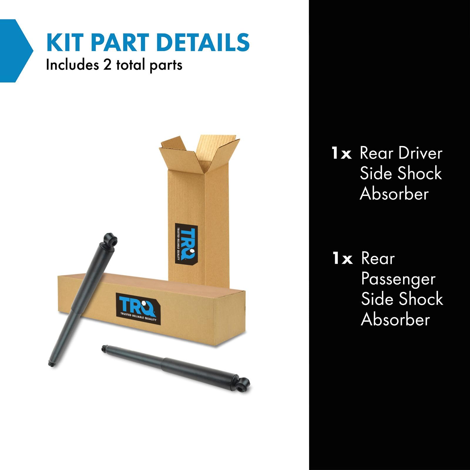 Trq Rear Shock Absorber Set Compatible With 1990-1996 Ford F-150 1992-1998 F-250 1997 F-250 Hd 1985-1997 F-350 1983-2011 Ranger