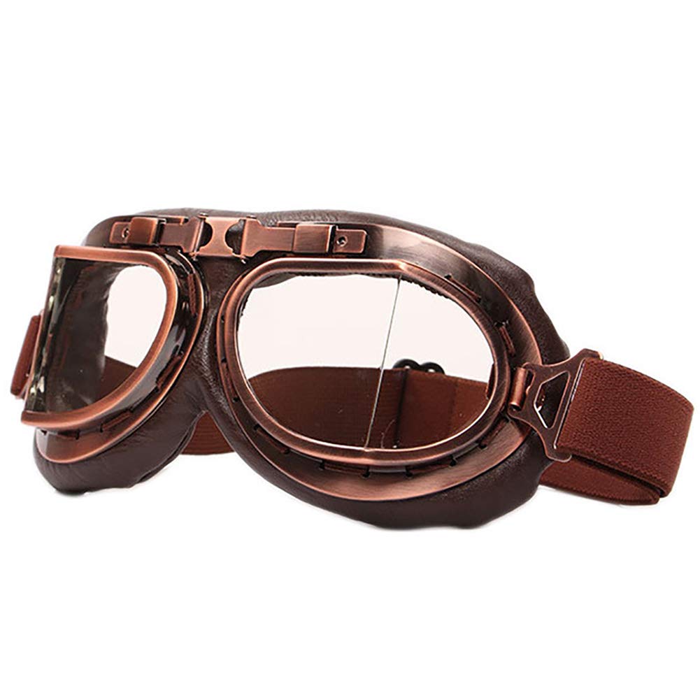 Peicees Vintage Helmet Goggles Motorcycle Goggles Bike Motorcross Pilot Goggle, Adjustable