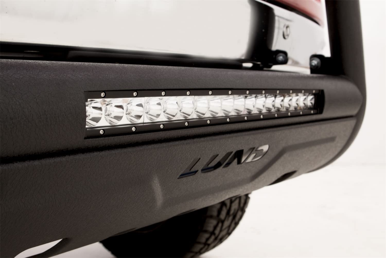 Lund 47121204 Black Bull Bar With Integrated 20 Led Light Bar For 2009-2018 Dodge Ram 1500 (Excludes Rebel)