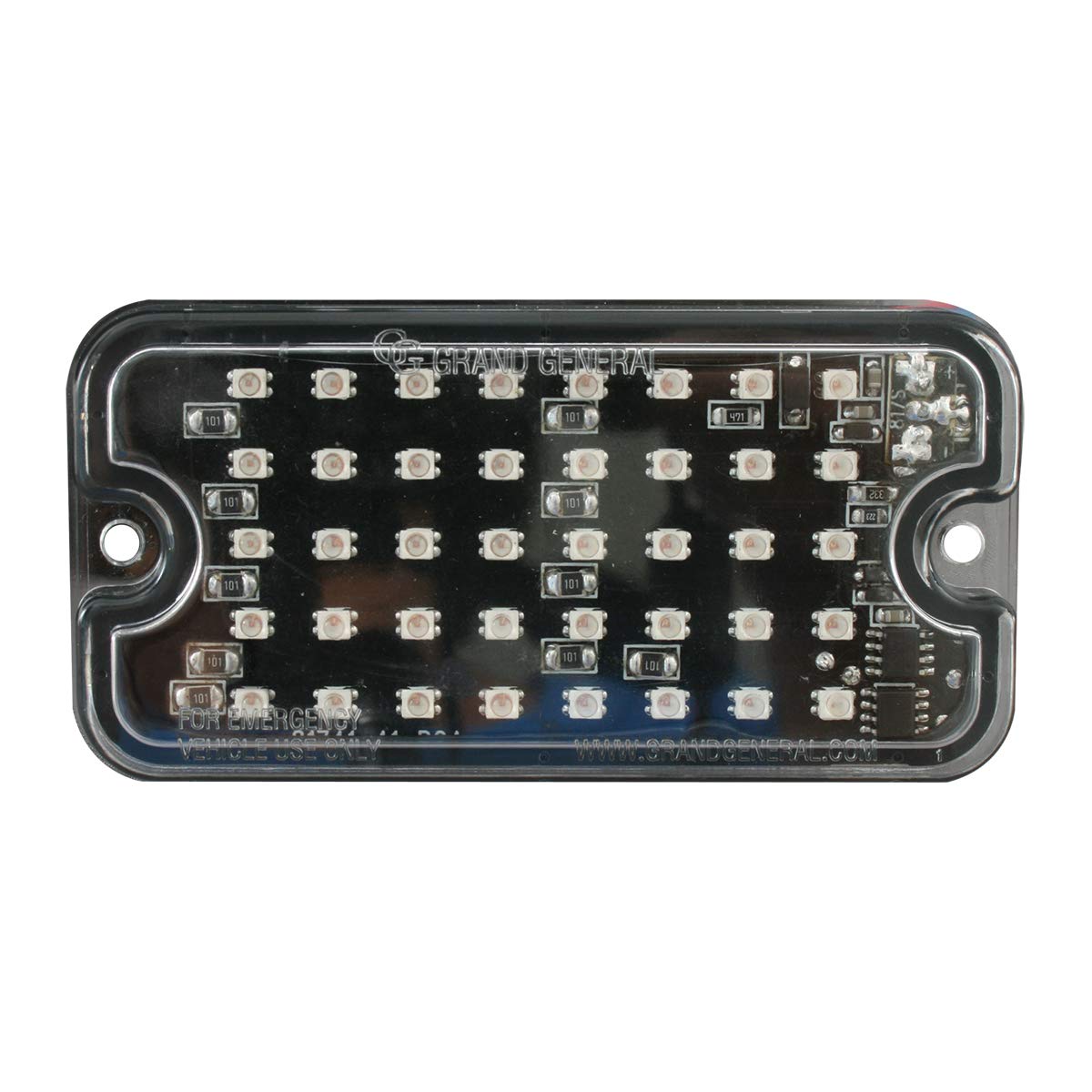 Gg Grand General 81741 Amber/Clear Small Rect Multi-Strobe, 40 Leeds, 8 Flash Patt