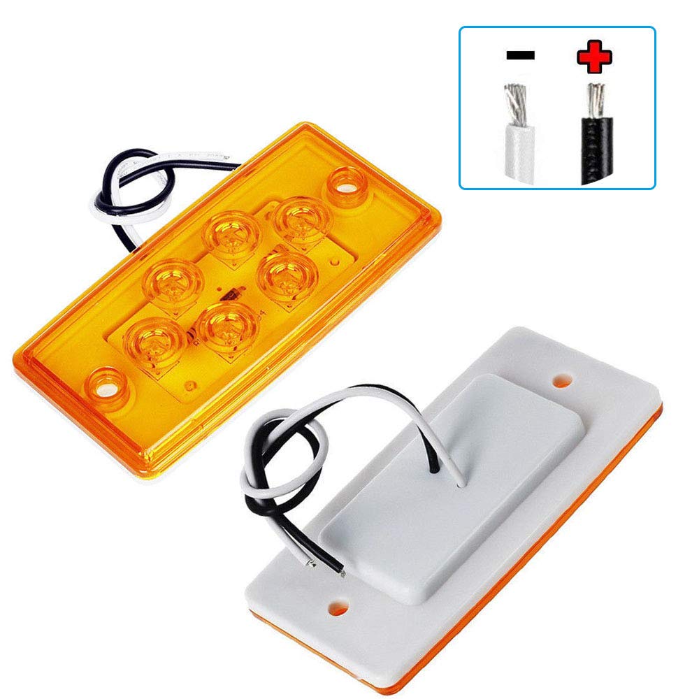 Npauto 5Pcs Freightliner Cab Lights 6 Led Amber Roof Top Clearance Marker Lights Compatible For Freightliner Century Columbia Vo