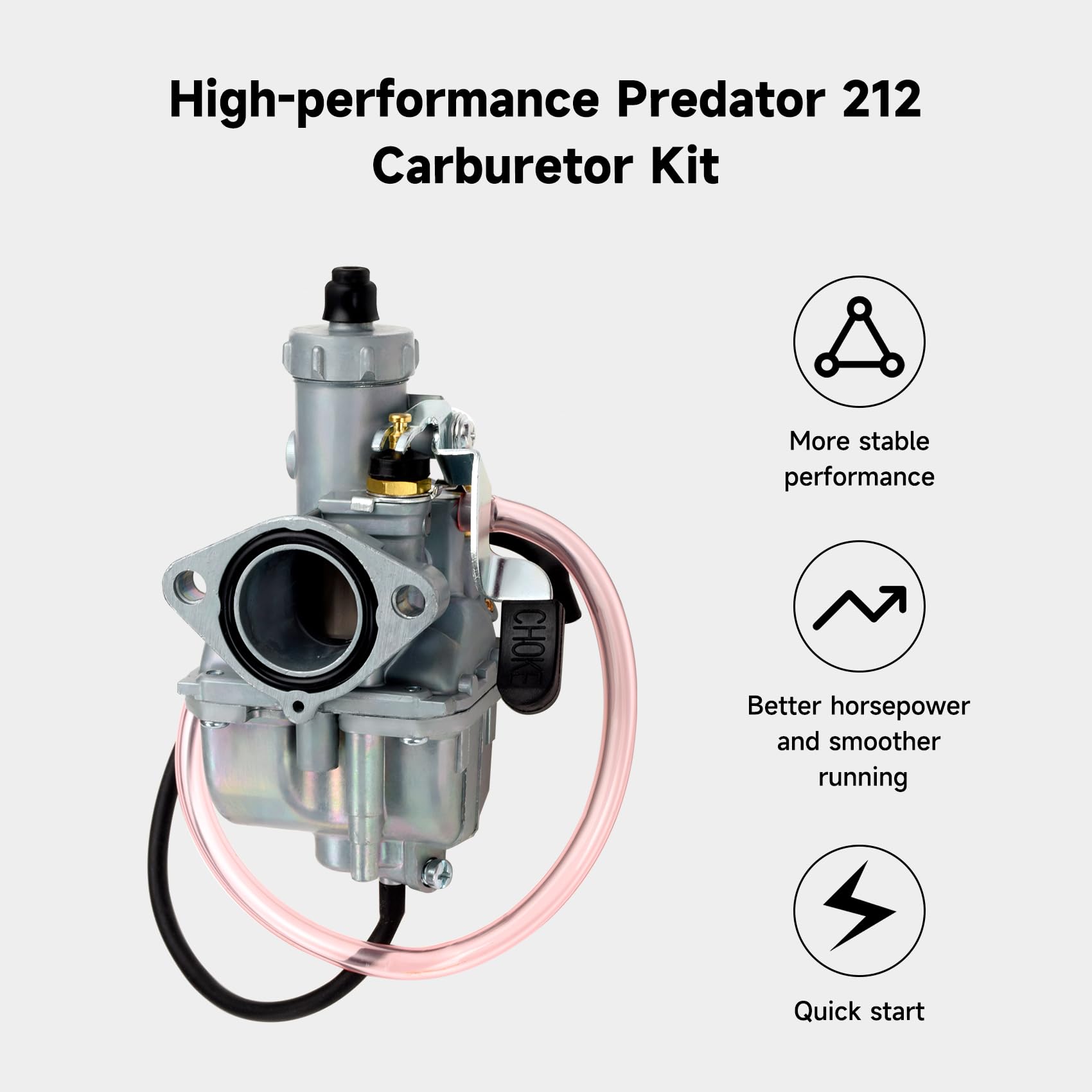 Fvrito Vm22 Racing Performance Carburetor Carb For Predator 212Cc 196Cc Coleman Ct200U Bt200X Kt196 Mini Bike Go Kart Gx160 Gx20