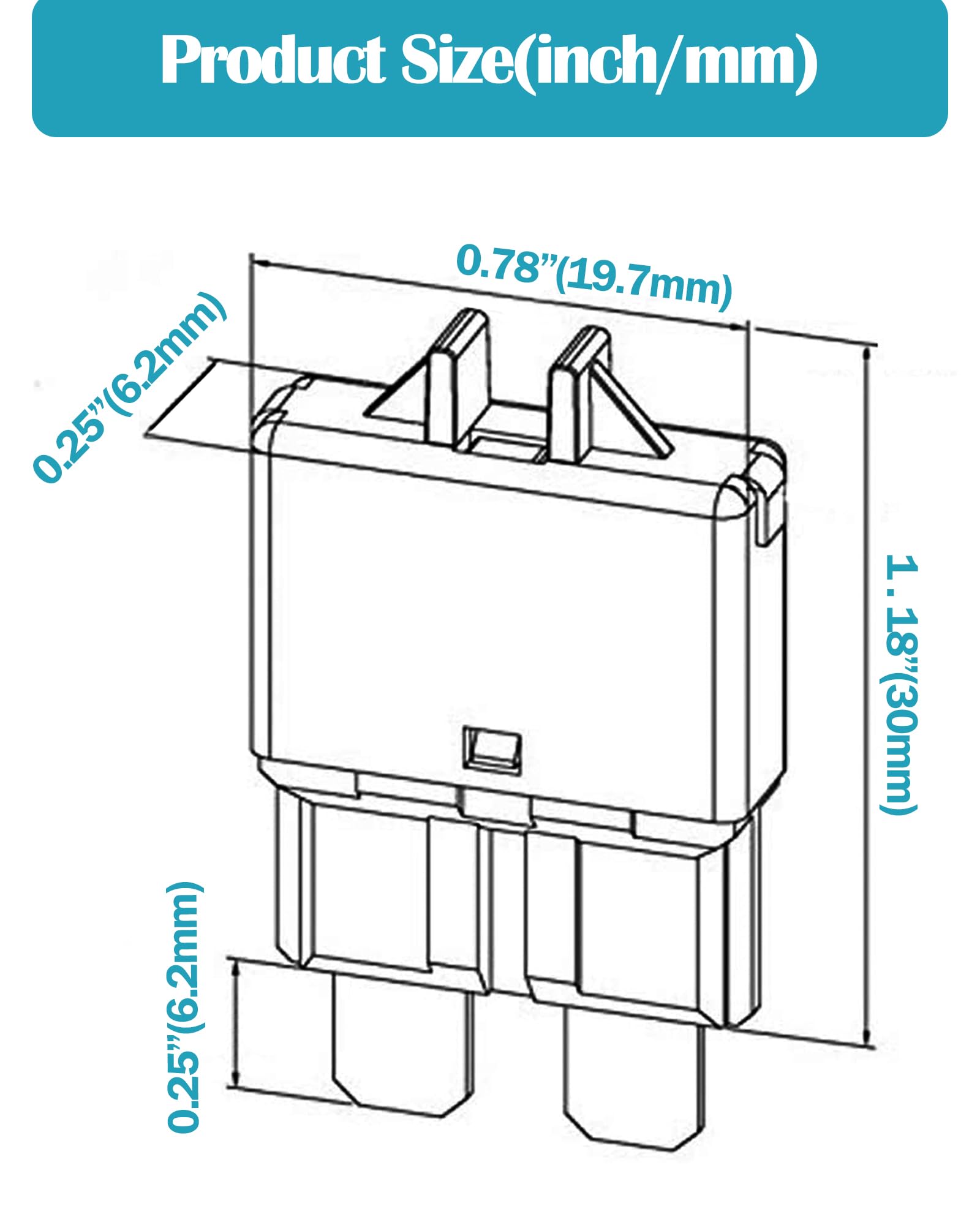 Automotive Low Profile Atc Ato Fuse Car Resettable 3A 5A 7.5A 10A 15A 20A 25A 30A Standard Fuses Manual Reset Fuses Blade Circui