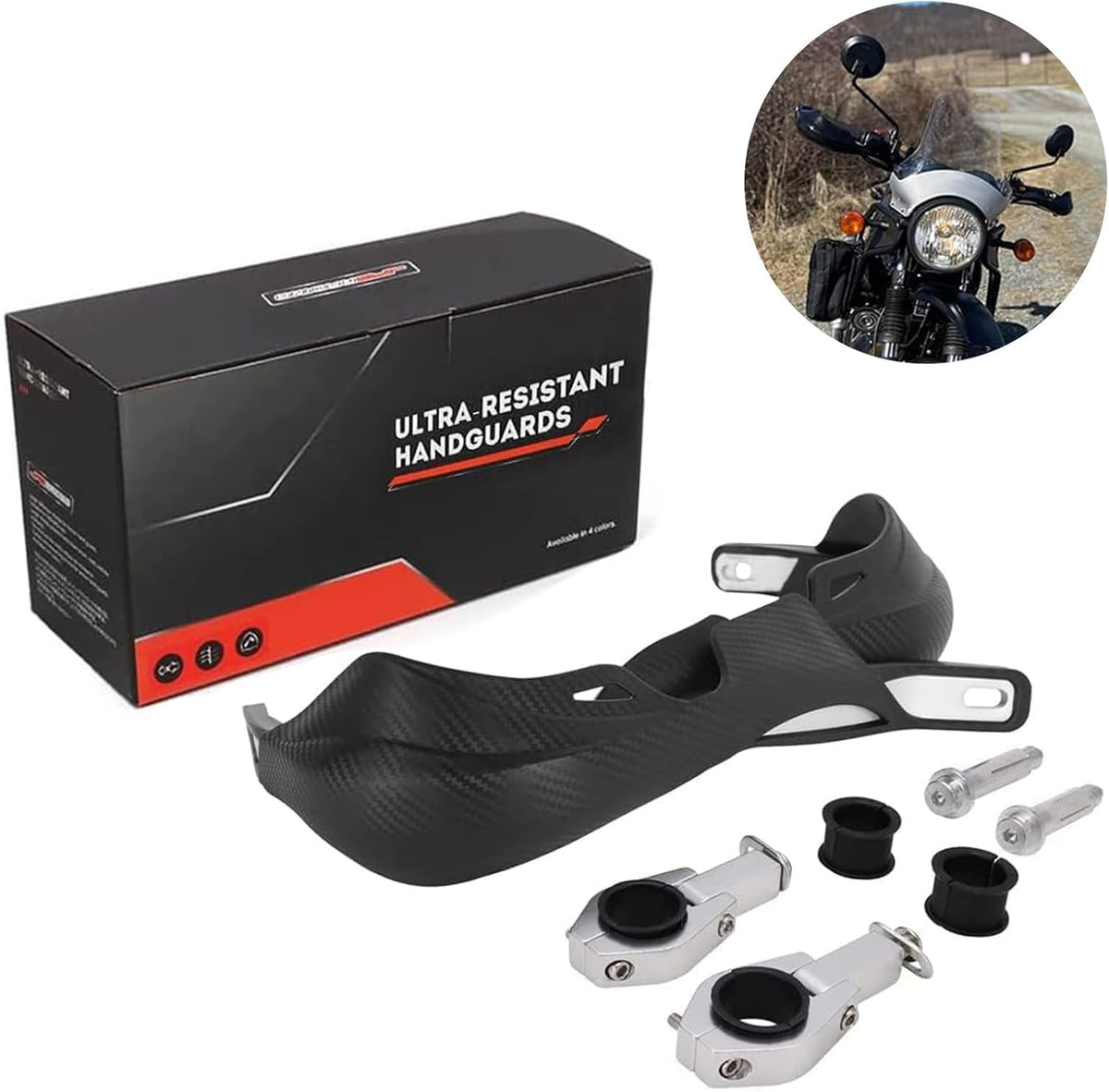 Jfg Racing Dirt Bike Handguards,Imitation Carbon Fiber Grain Surface 7/8'' 22Mm And 1 1/8'' 28Mm Motorcycle Universal Handguards