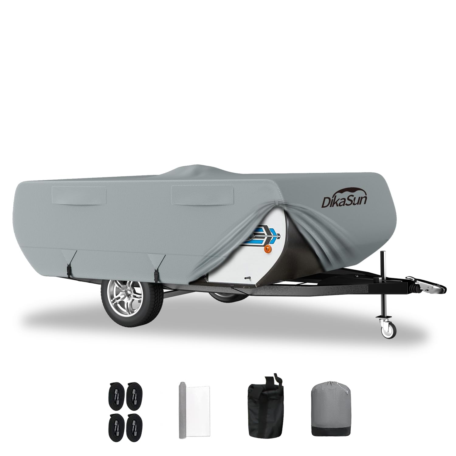 DikaSun Class A RV Cover Thick 3 Layers Polypro Anti-UV Camper Cover fits 37- 40 Motorhome Breathable Waterproof Quick Drying 