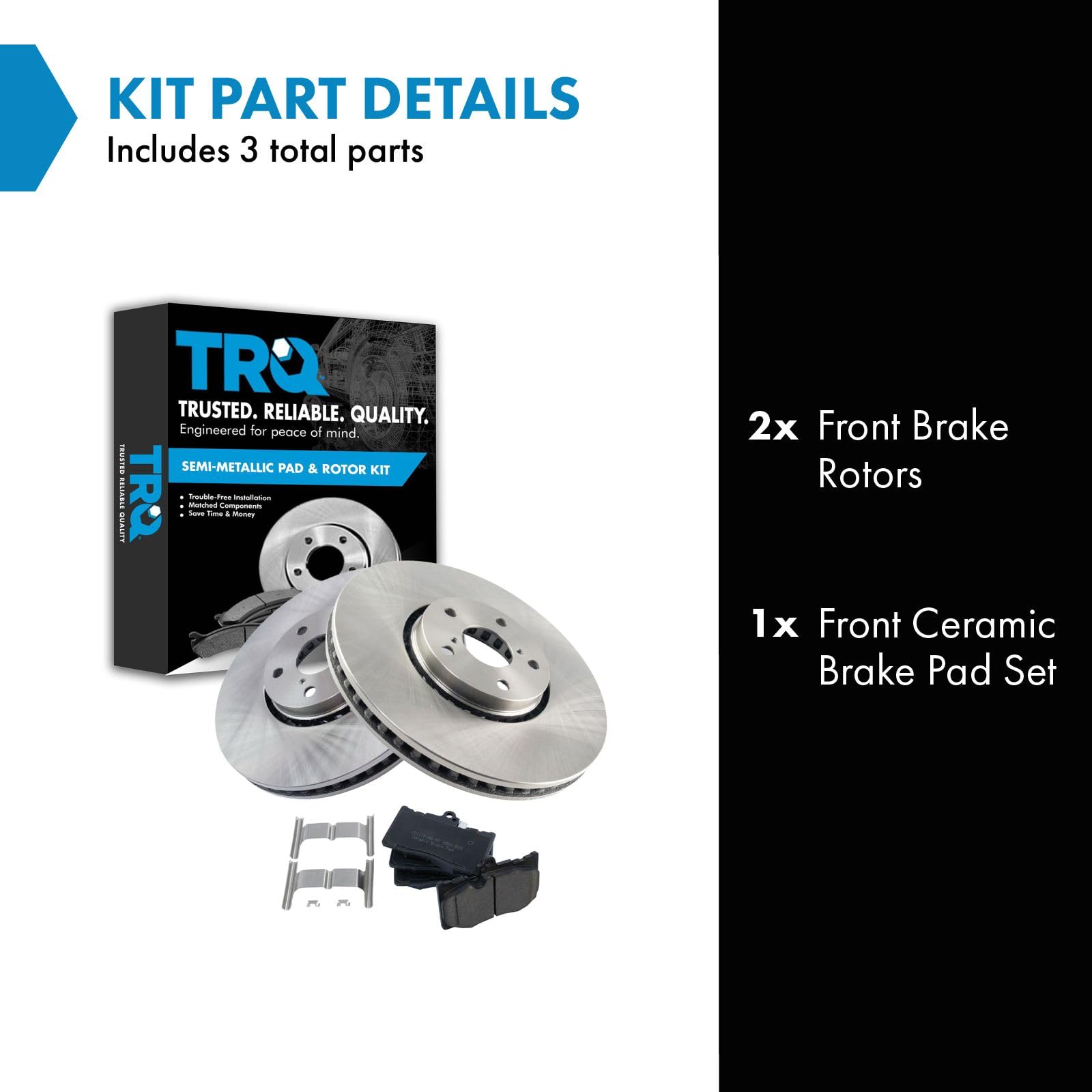 Trq Front Brake Pad & Rotor Kit Brake Pads Brake Rotor Ceramic Compatible With 2007-2011 Lexus Gs350 2006-2007 Gs430 Gs450H 2008