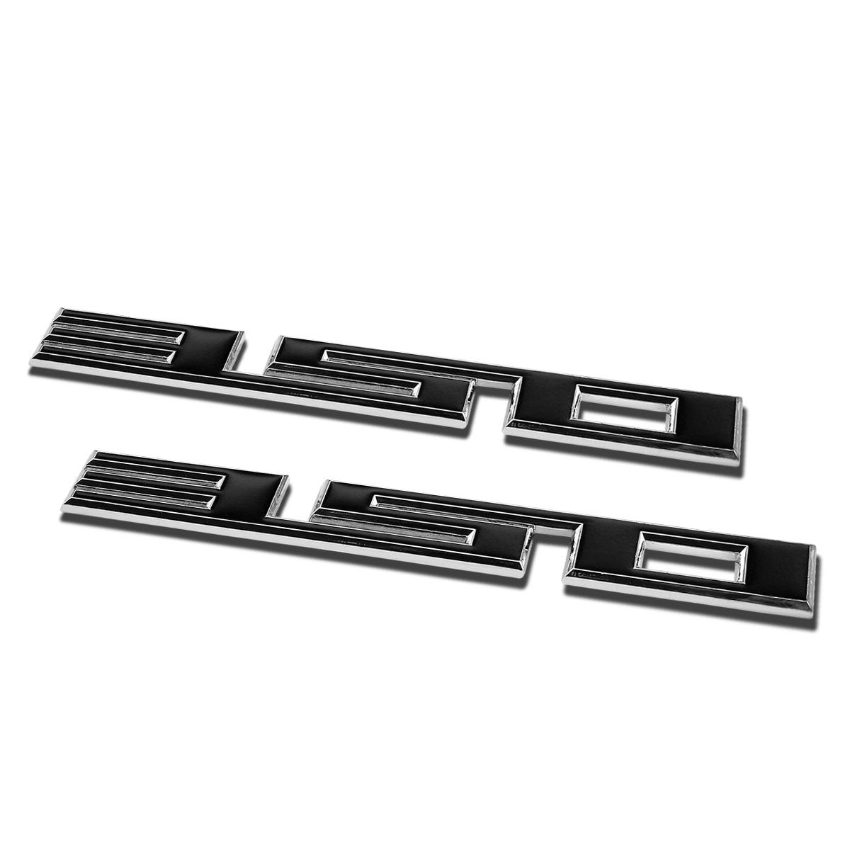 Auto Dynasty 2 X Metal Emblem Decal Logo Trim Badge 350 (Black & Silver)