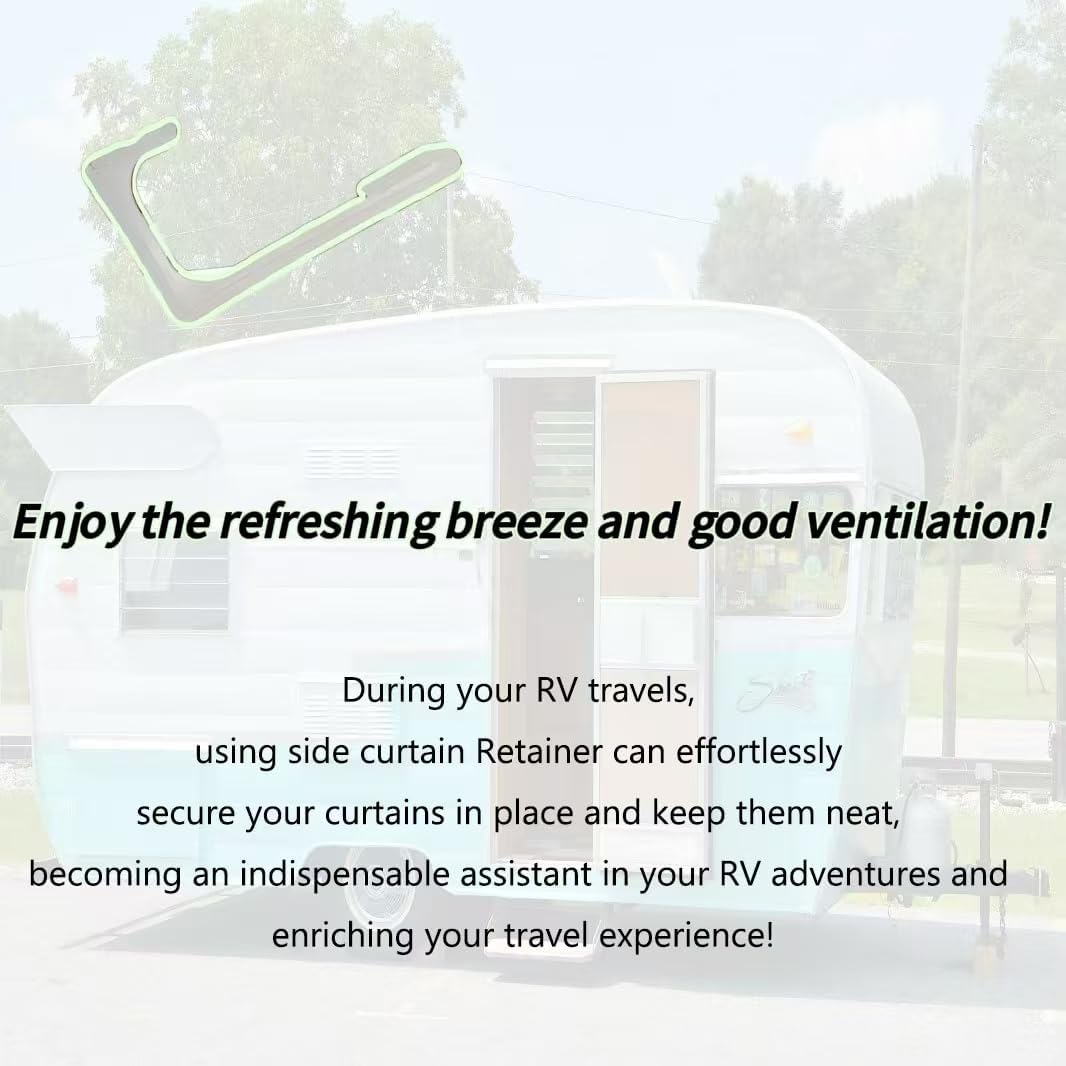 A285 RV Curtain Retainers Camper Curtain Clips RV Plastic Side Curtain Hold Down Curtain with Screws (4)