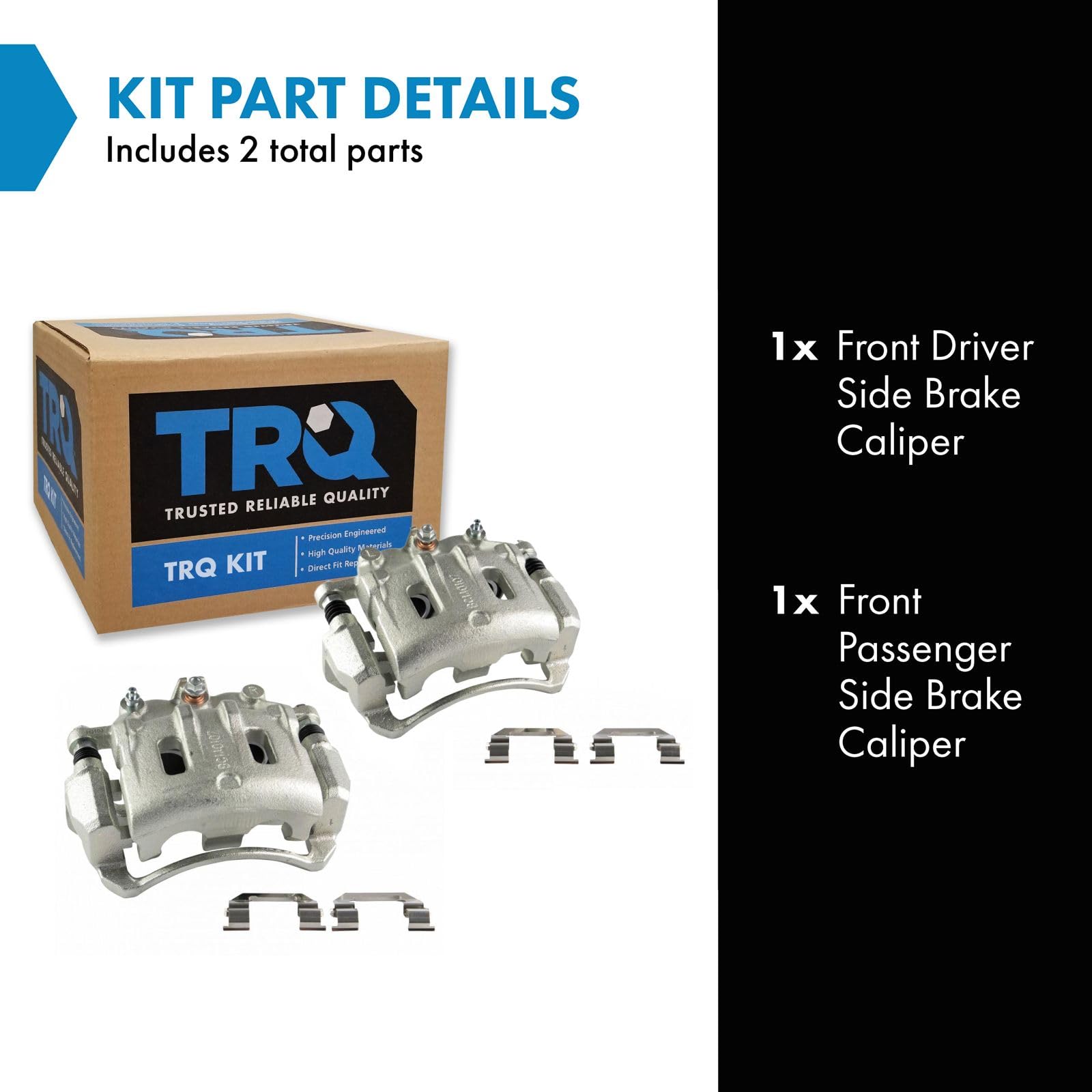 Trq Front Brake Caliper Set Compatible With 2012-2015 Chevrolet Captiva Sport 2007-2009 Equinox Pontiac Torrent 2008-2010 Saturn