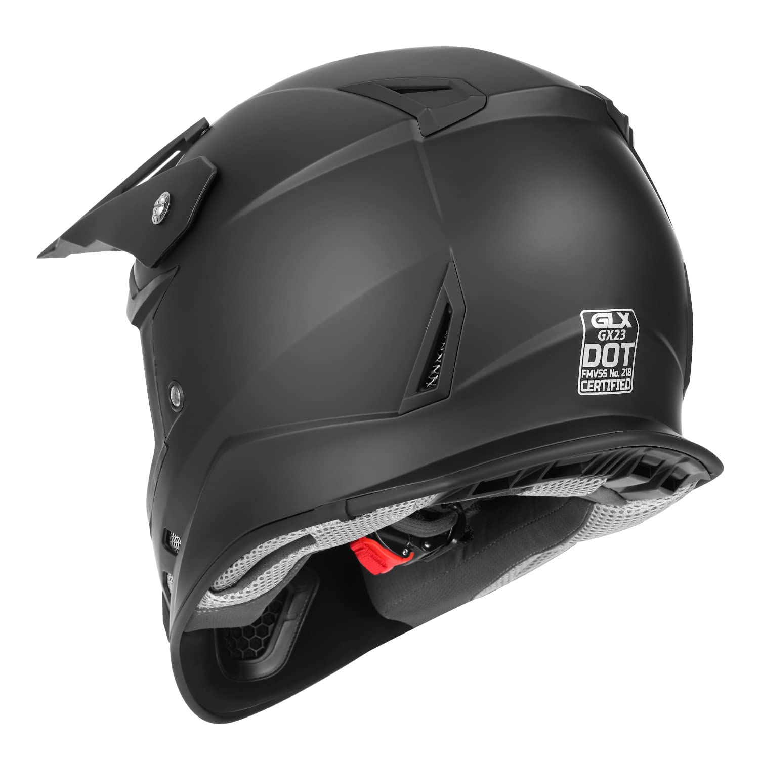 Glx Gx23 Dirt Bike Off-Road Motocross Atv Motorcycle Full Face Helmet For Men Women, Dot Approved (Matte Black, Medium)