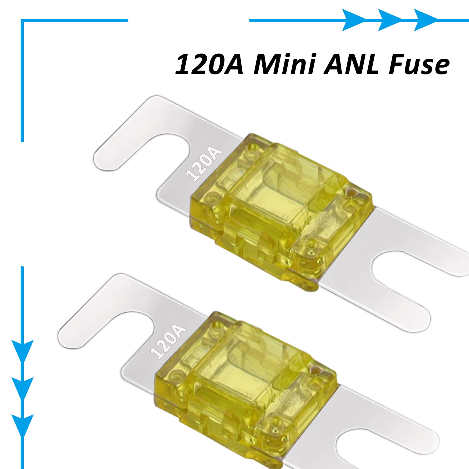 smseace 120A Mini ANL Fuse Holder with Mini Fuse, 4-Gauge, Includes Hex Wrench for Car Audio Stereo System