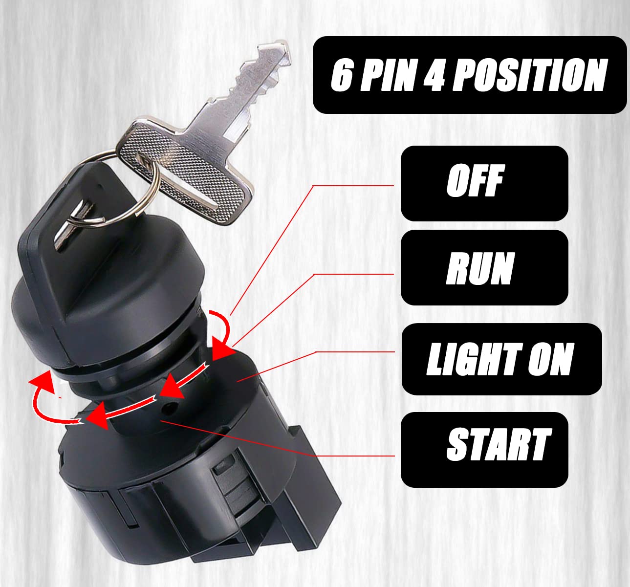 Ignition Key Switch Fits For Polaris Ranger Sportsman Rzr 170 300 325 400 425 450 500 550 570 600 700 800 850 900 1000 4X4 Crew