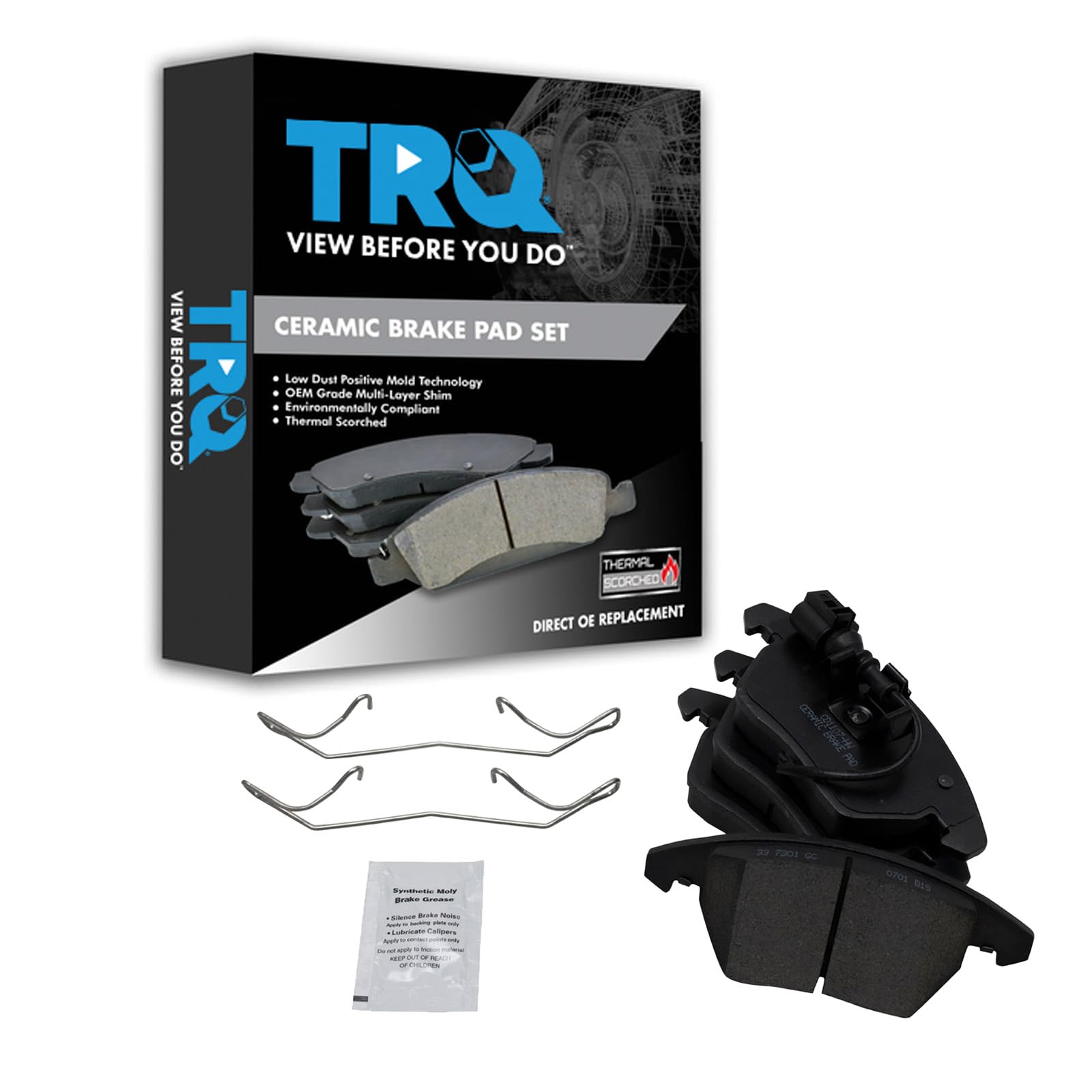 TRQ Front Ceramic Brake Pad Set for VW Passat Jetta GTI Rabbit Audi A3 TT