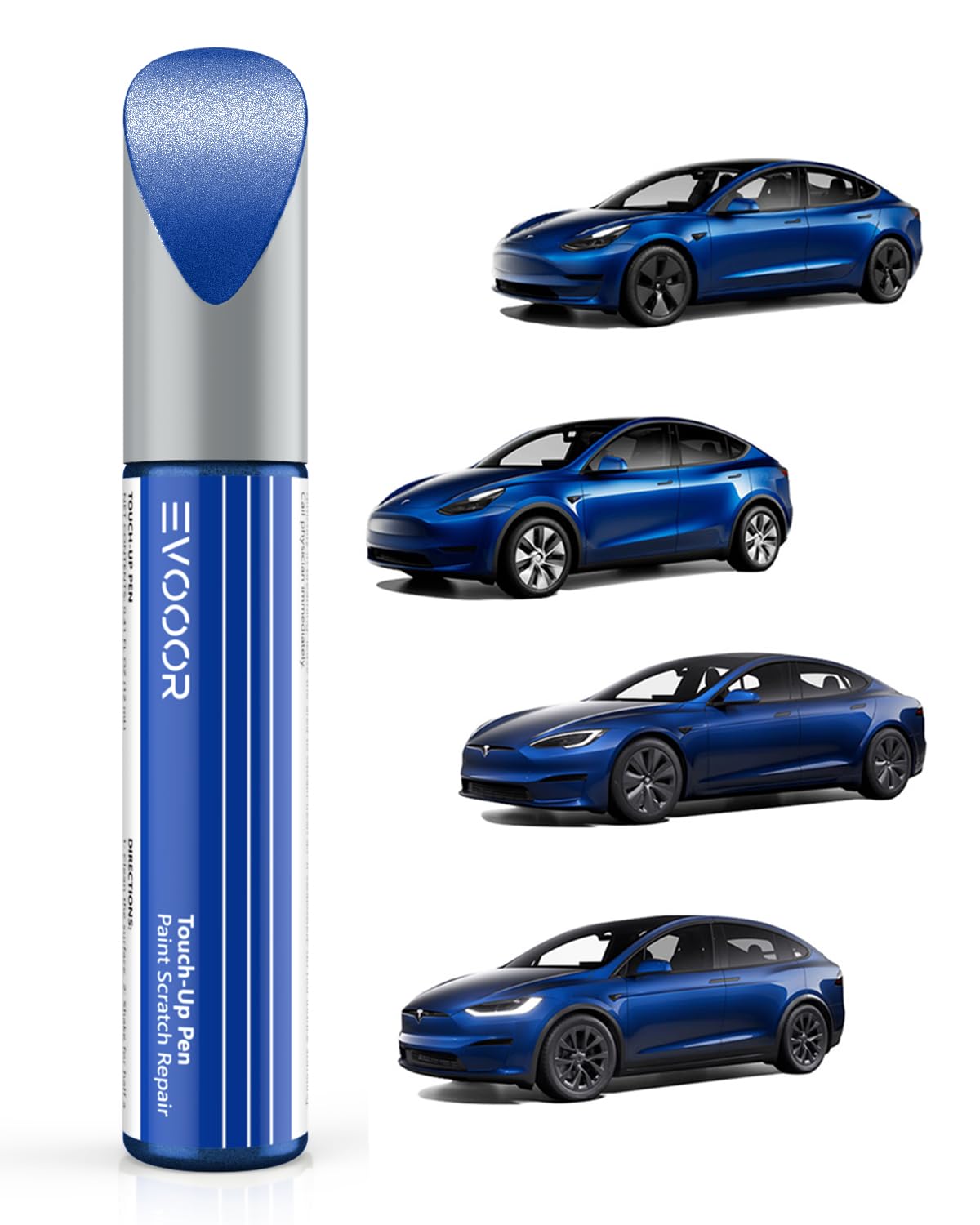 Evooor For Tesla Solid Black Touch Up Paint - Diy Scratches Repair With Color-Matched For Model 3/Y/S/X (Solid Black (Pbsb))