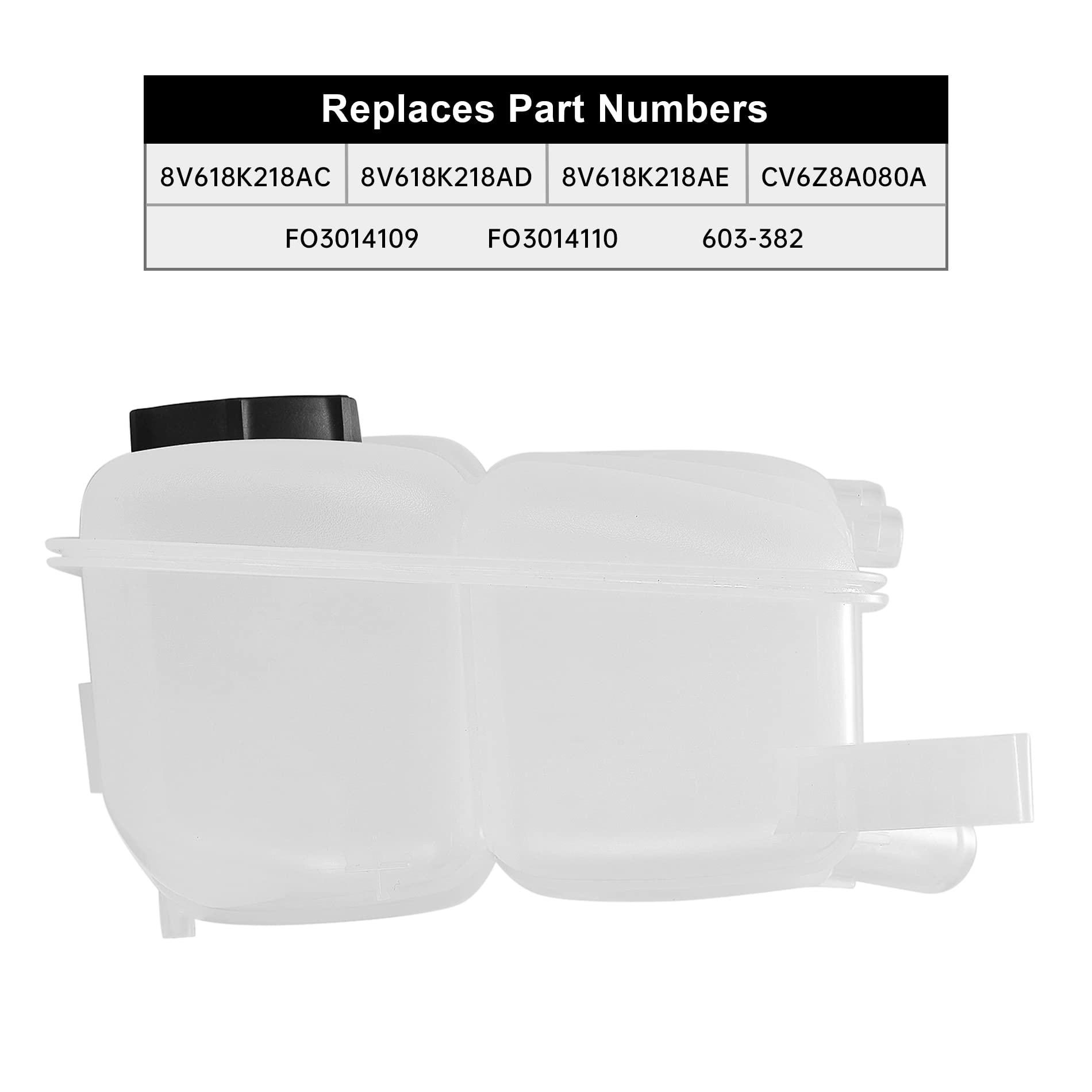 EVIL ENERGY Coolant Reservoir Tank with Cap,Compatible With Ford 2012-2018 Focus 2013-2016 Escape 2013-2018 C-Max, Replacement f