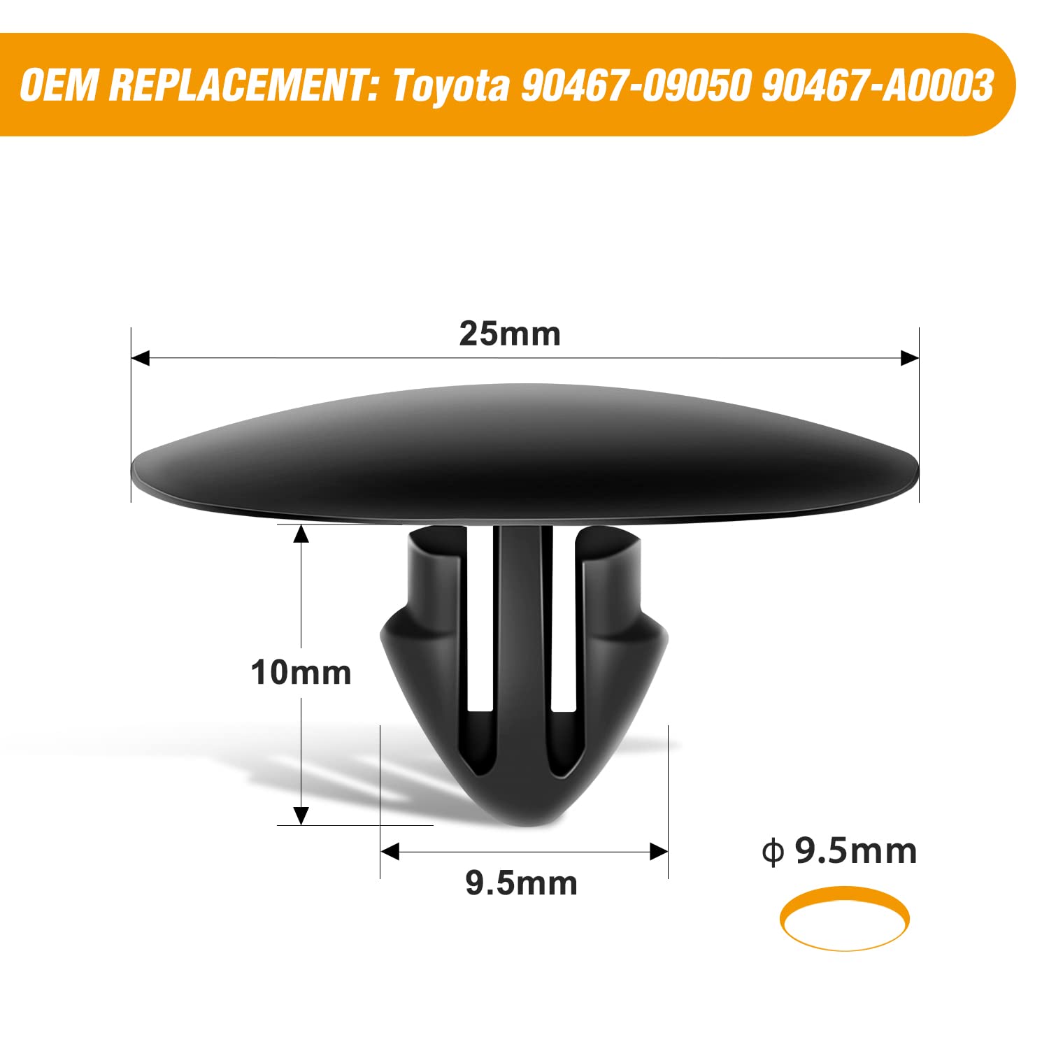 Gooacc 50Pcs Hood Insulation Retainer 7Mm For Toyota 90467-09050 90467-A0003 Gm 88970747 94858509 Lexus Scion