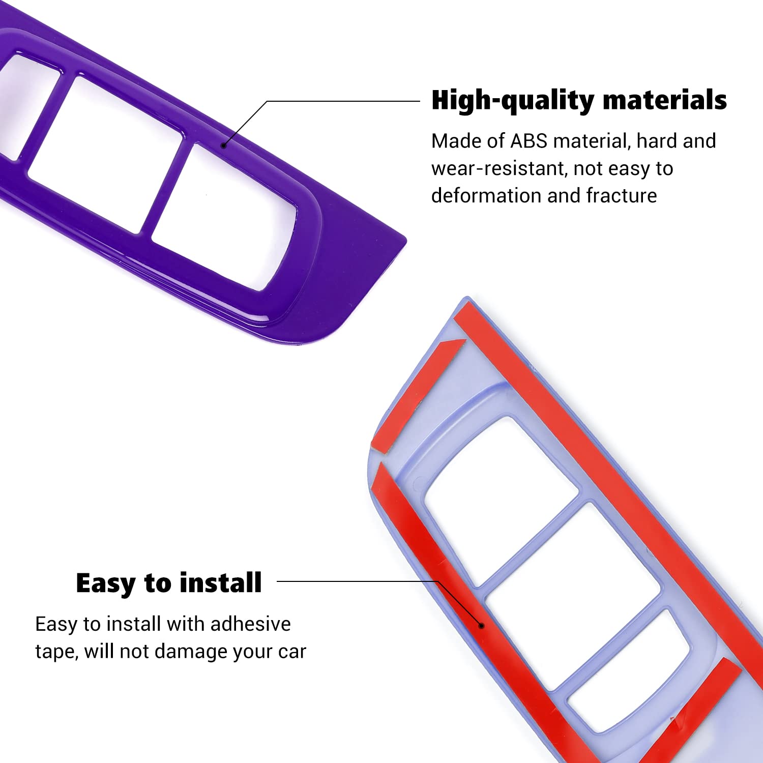 Voodonala Window Lift Panel Cover Trim Accessories For Dodge Challenger 2015-2022(2Pcs/Set,Purple)