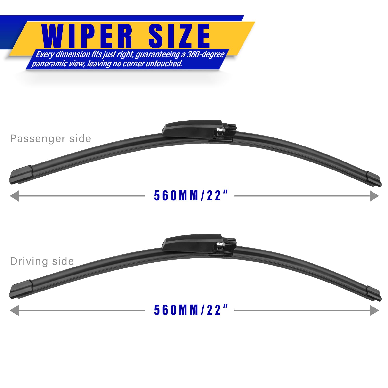 2 Wipers Replacement For 2002-2008 Audi A4 S4 Rs4 A6 S6 Audi Allroad, Windshield Wiper Blades Original Equipment Replacement - 22'/22' (Set Of 2)