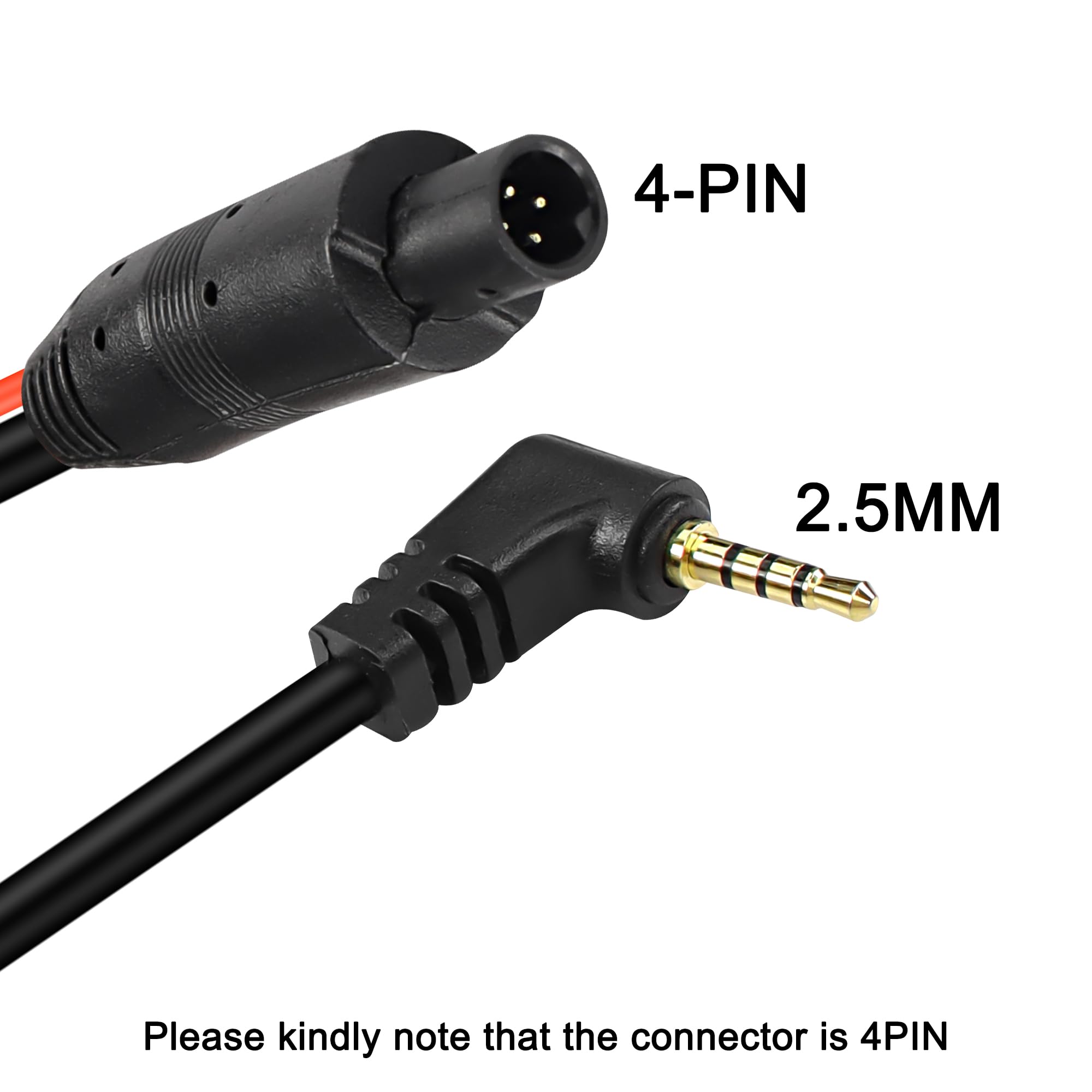 Meiryfa 4 Pin Dash Cam Cable Rear View Camera Wire 4 Pin Male To 2.5Mm Male Plug Car Backup Camera Reverse Mirror Extension Cord