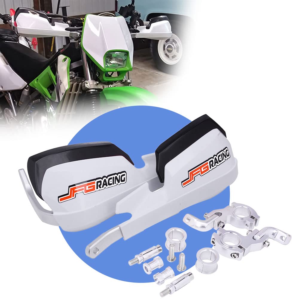 Jfg Racing Handguards,Motorcycle Hand Guards Universal For 7/8 22Mm And 1 1/8 28Mm Handlebar For Dirt Pit Bike Motocross Enduro Snowmobile Yz Klr Crf Tw Ttr Drz 125 150 200 250 350 450 - White