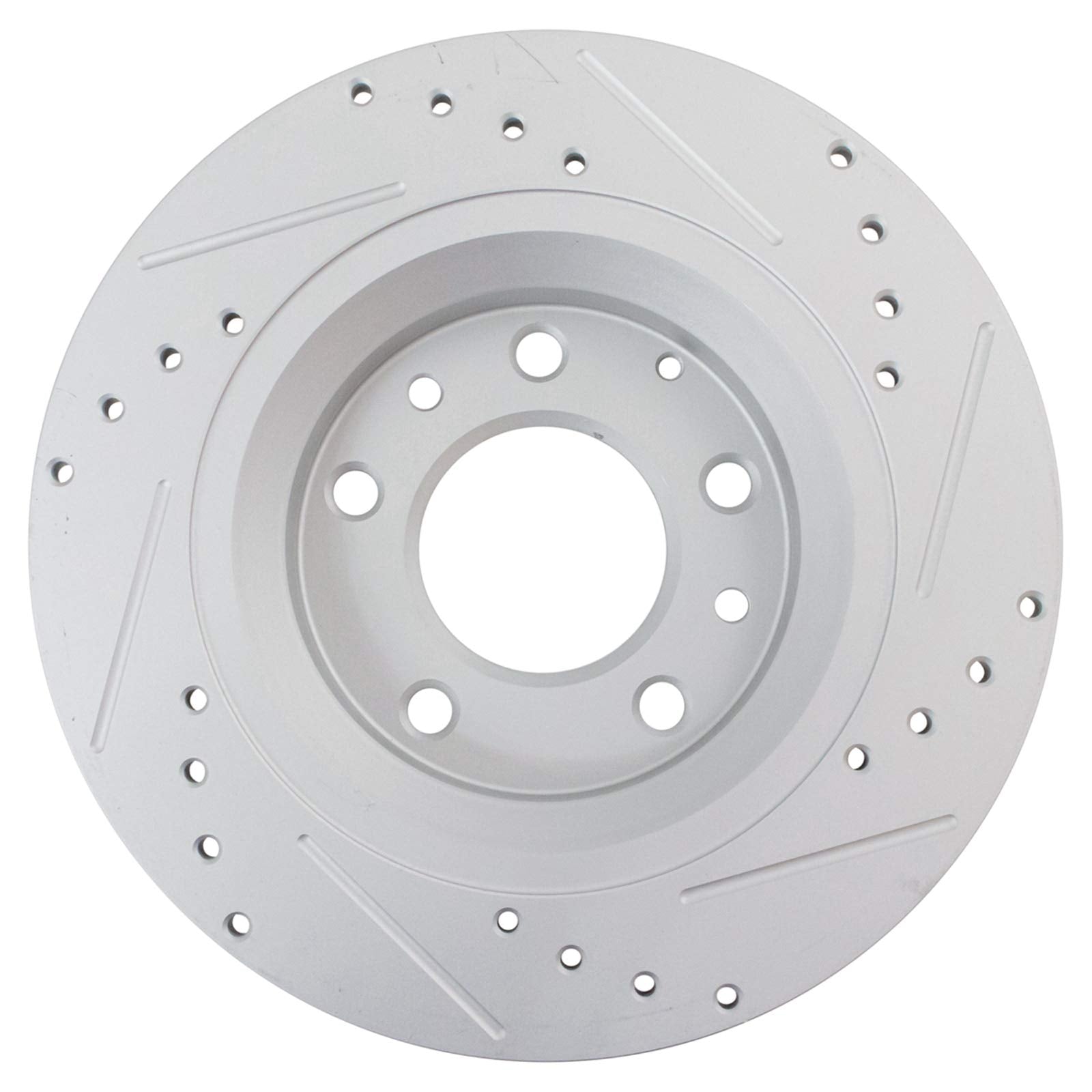 Trq Rear Performance Brake Rotor Drilled Slotted Pair Set For 2003-2013 Mazda 6/2006-2012 Fusion / 2006-2011 Milan / 2007-2012 M