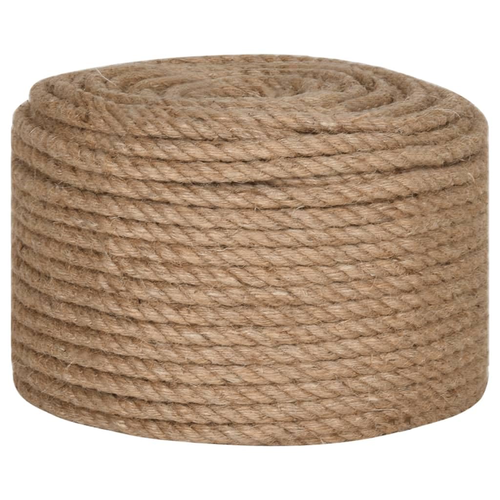 vidaXL Natural 100% Jute Rope 0.6' - Durable and Versatile, Ideal for Agriculture, Shipping and Household uses, Decking handrail, or Plant Support with a Total Length of 328.1 feet.