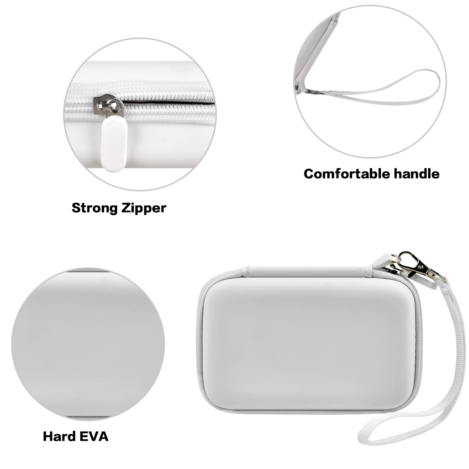 ANKHOH Travel Case for UCOMX/Nano/Iseyyox Wireless Charger - Foldable Magnetic Storage Bag, White, 1 Count, Fast Charge Pad Holder