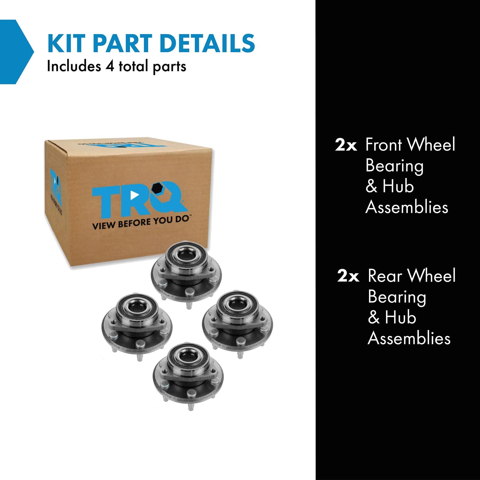 Trq Wheel Hub Bearings Assembly Set Compatible With 2008-2017 Buick Enclave 2009-2017 Chevrolet Traverse 2007-2016 Gmc Acadia 20