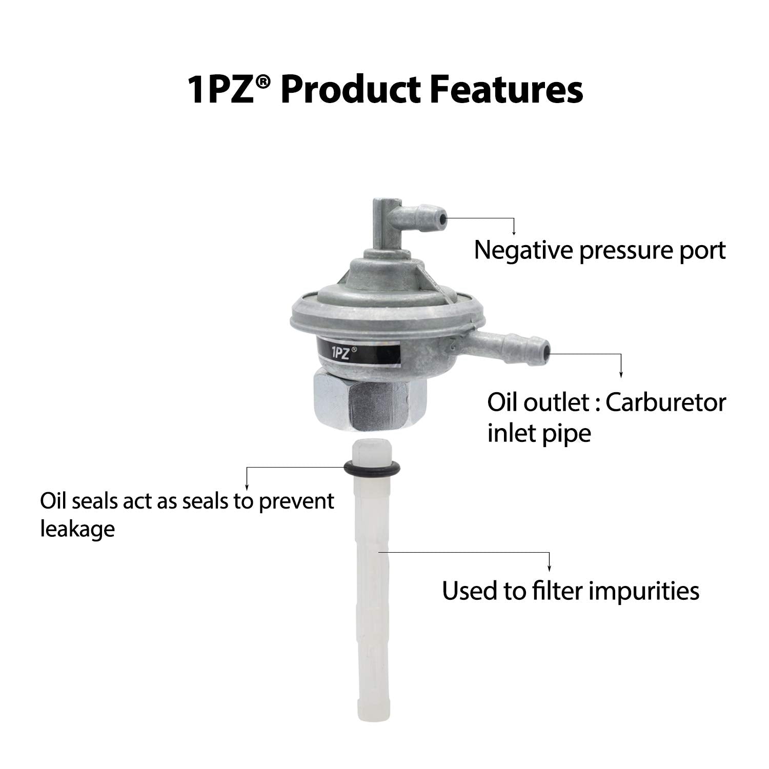 1Pz Gy6-X02 Gas Fuel Switch Pump Valve Petcock Replacement For Honda Elite 80 Ch80 Spree Sa50 Gy6 49Cc 50Cc 125Cc 150Cc 250Cc 13