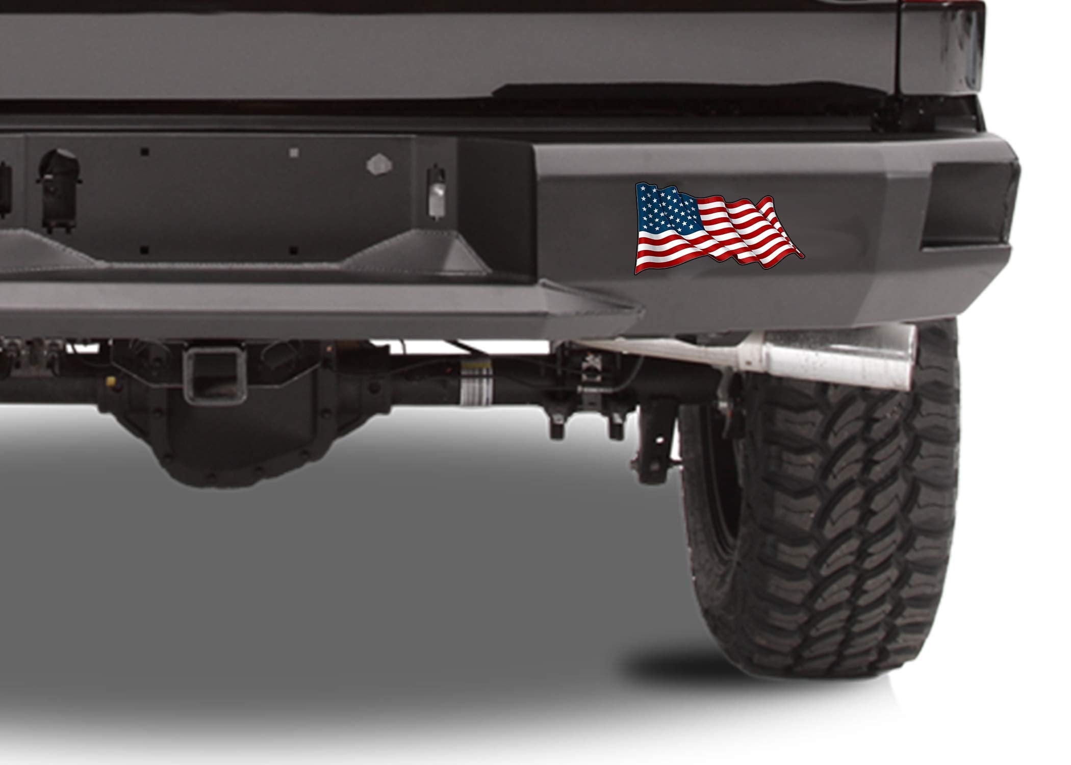 Rogue River Tactical Usa Flag Sticker Bumper Sticker Car Decal Gift Patriotic American Wavy United States (5X3 Inch)