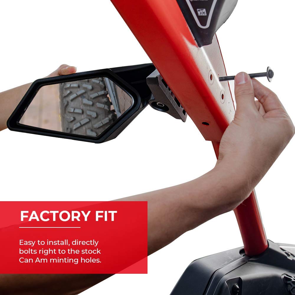 Kemimoto X3 Mirrors, Side View Mirrors Compatible With 2017-2025 Can Am Maverick X3 & Max Rs Ds Turbo Rr, Rear View Oem Replace #715002898