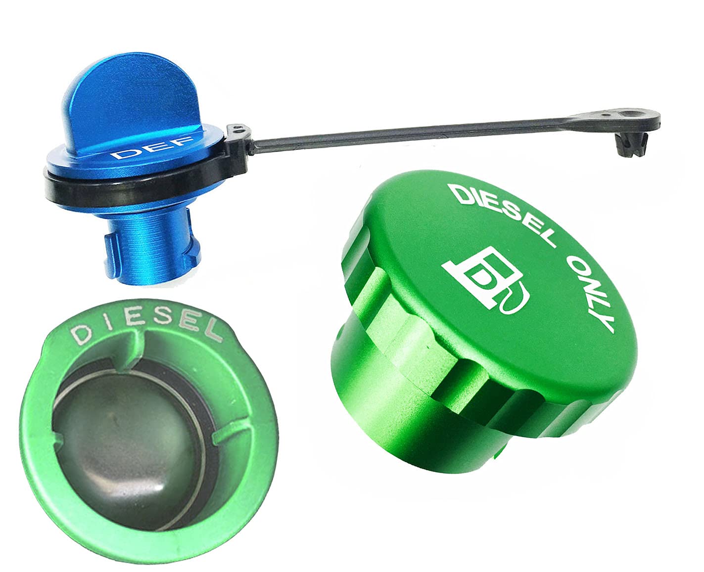 Xjdamz Aluminum Diesel Cap And Def Cap Only Fit 2019-2021 Latest Dodge Ram 6.7L 1500 2500 3500 (There Are Three Vertical Plastic Posts At The Fuel Filler) (Xj-12589)