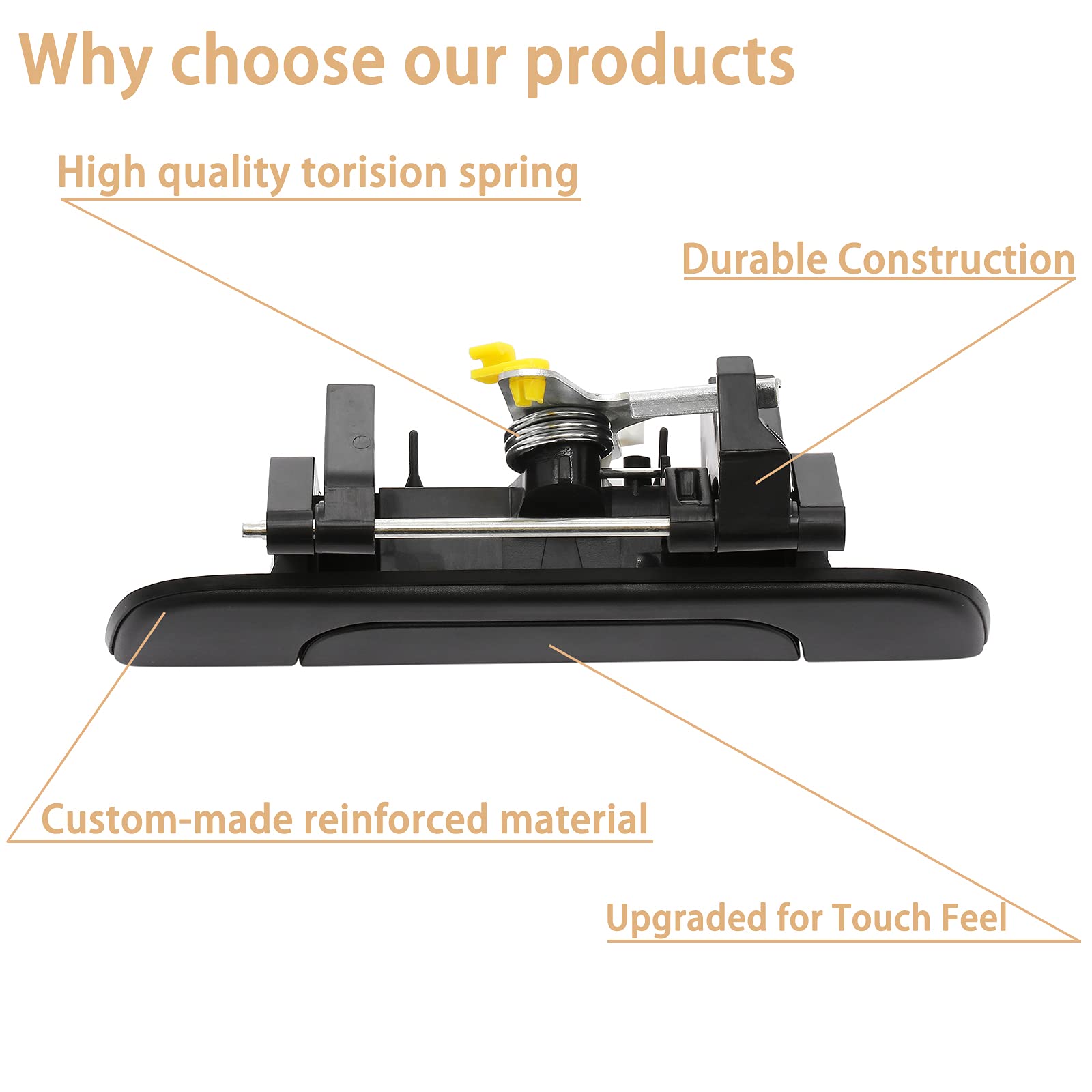 Tailgate Door Handle, Compatible with 1995 1996 1997 1998 1999 2000 2001 2002 2003 2004 Toyota Tacoma Pickup,Exterior Rear Textu