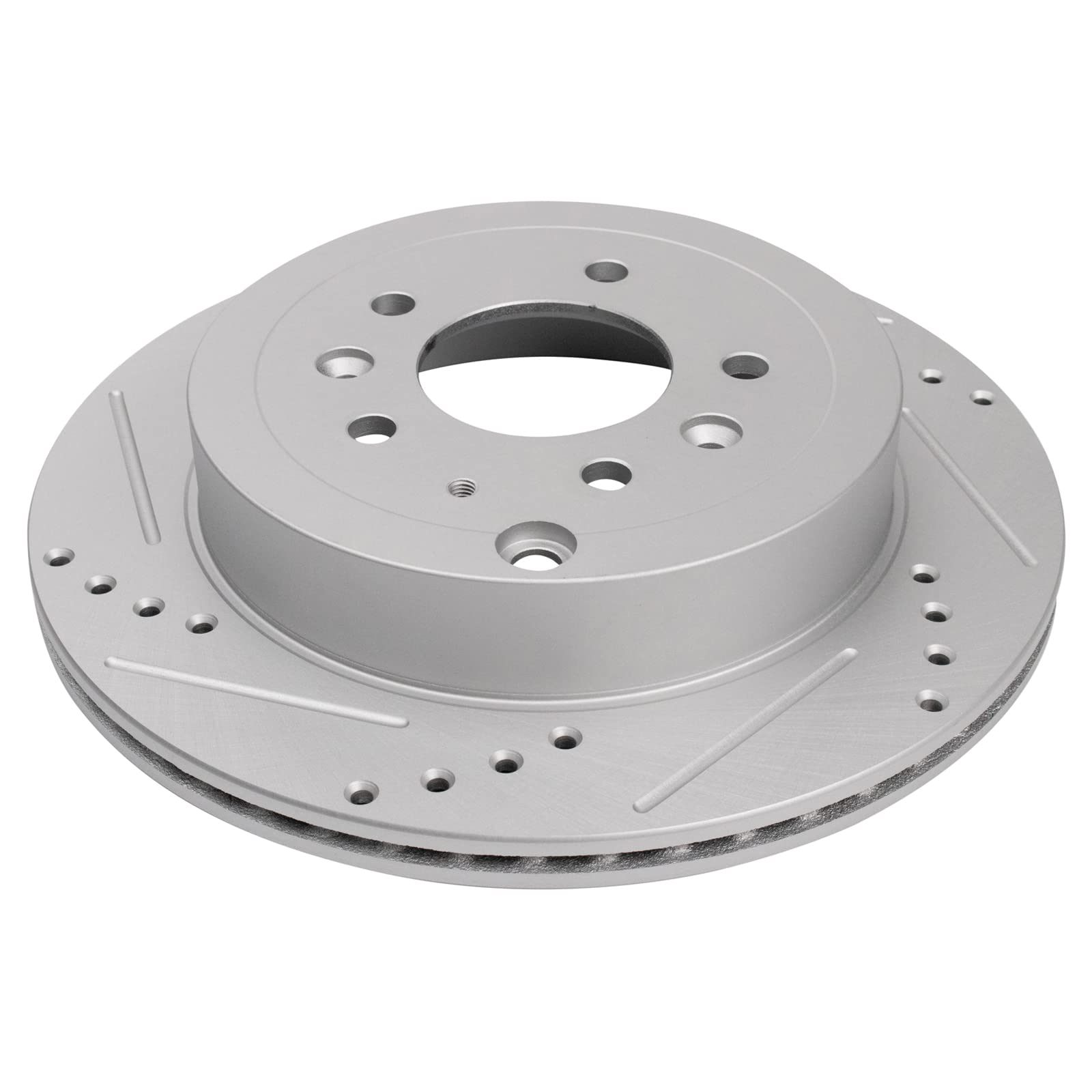 Trq Rear Performance Brake Rotors Set Vented Premium G-Coated Cross Drilled & Slotted Compatible With 2007-2012 Mazda Cx-7