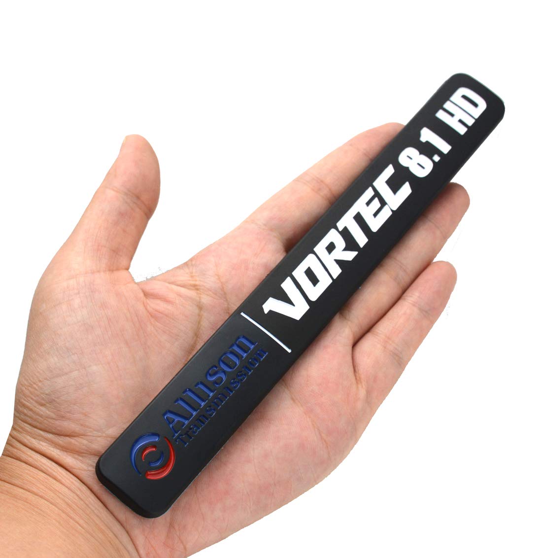 2 Pack Allison Transmission 8.1 Hd 8.1L Vortec Emblem Sticke Decals Badges Replacement For 2500Hd 3500Hd Gmc Silverado Sierra Truck (Black/White)