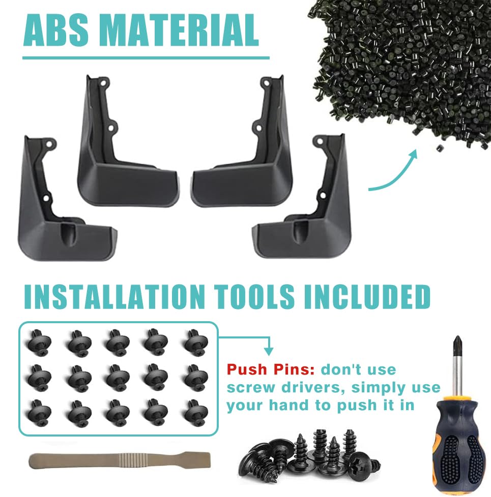 Bestevmod For Ev6 Mud Flaps Gt Splash Guards Accessories,Splash Fender Set Of 4 No Need To Drill Holes Compatible With 2022-2024