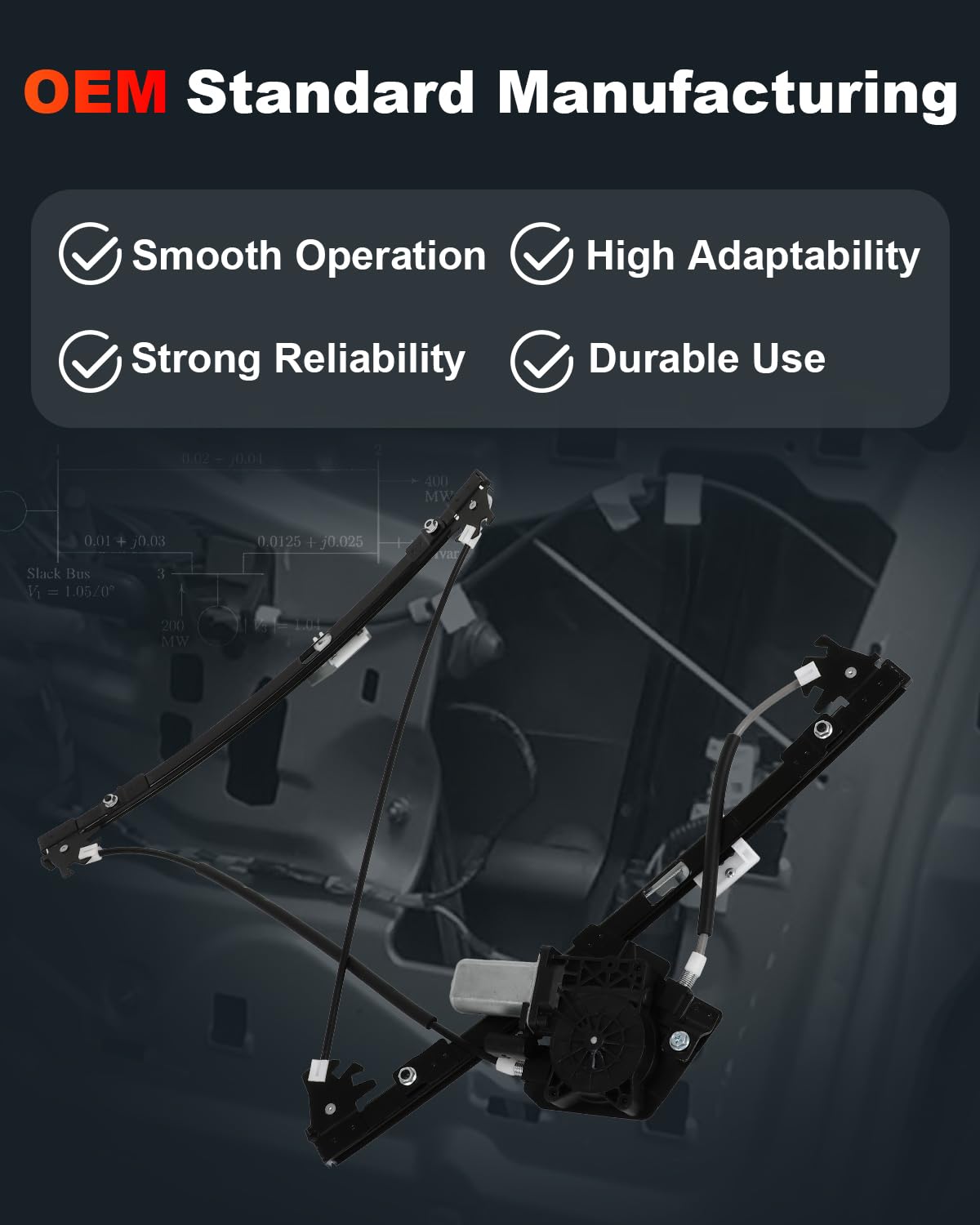 Front Right Passengers Side Power Window Regulator with Motor Assembly Replacement for 2001-2005 for BMW 325i 325xi 330i 2000 fo