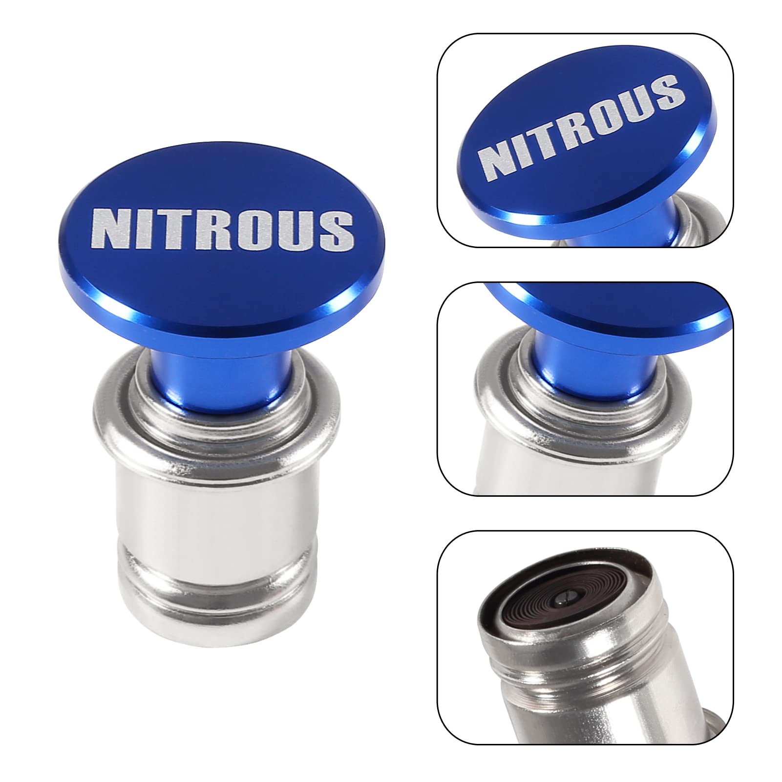NITROUS Button Car Cigarette Lighter, MELIFE Anodized Aluminum Universal 12-Volt Replacement Accessory Fits for Most Vehicles So