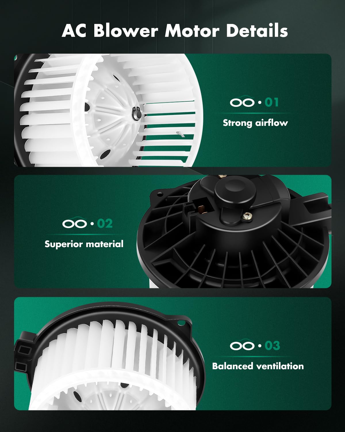 Scitoo Hvac Heater Blower Motor With Fan Cage Front/Rear 700054 For Toyota For Camry 2002-2006,For Toyota For Sienna 2004-2006,F