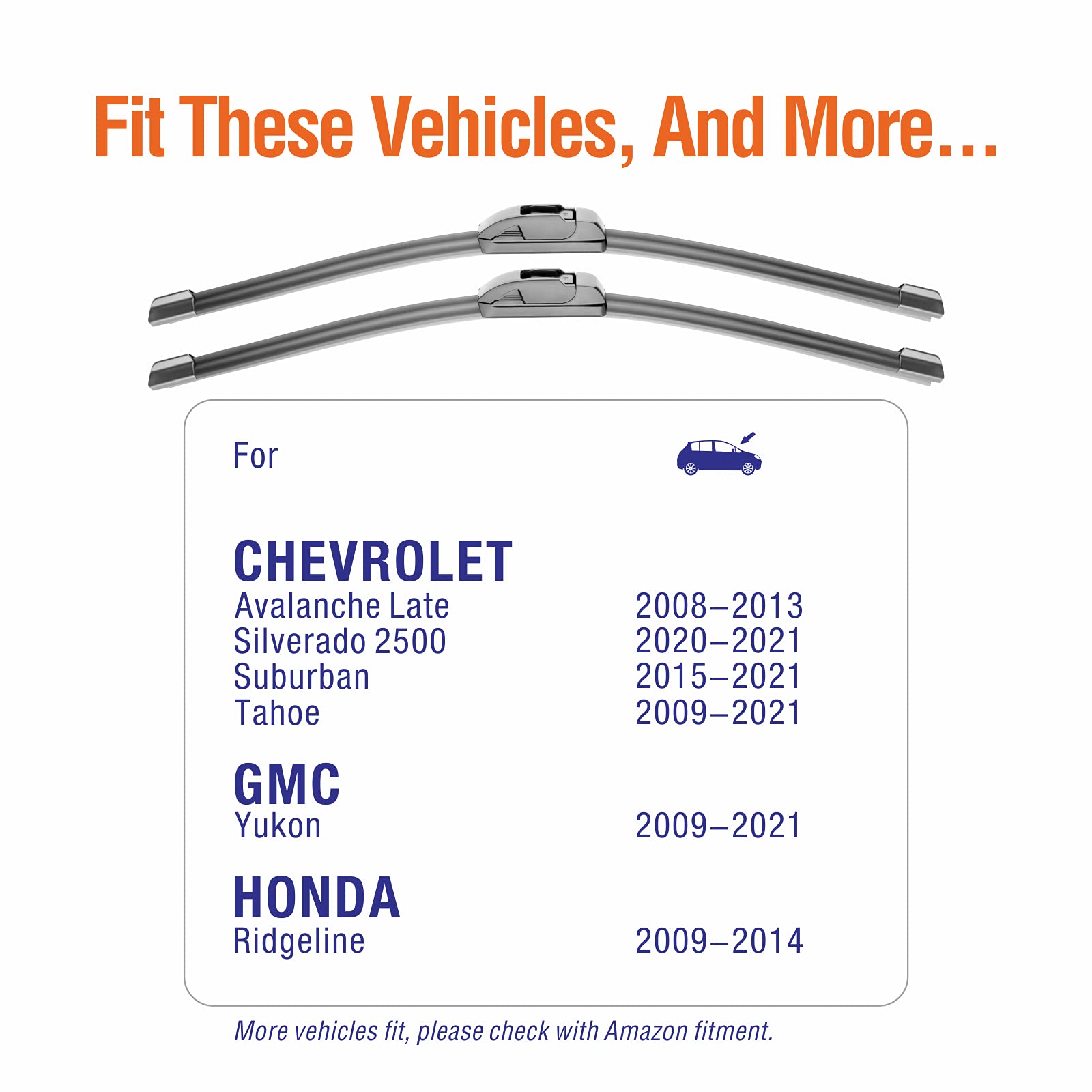 Wowiper Wiper Blades 22'' + 22'' Automotive Replacement Windshield Wiper Blades For My Car Premium All-Seasons Oe Quality Wipers